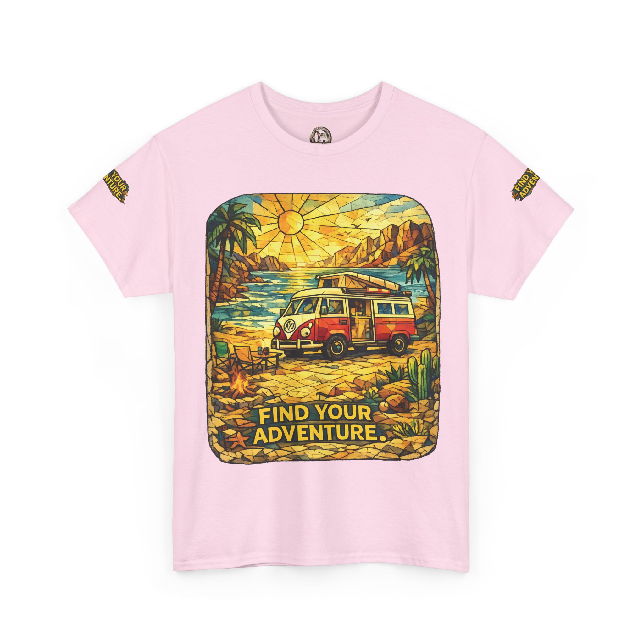 Unisex Heavy Cotton Tee — "Find Your Adventure" Design Cubic-Line