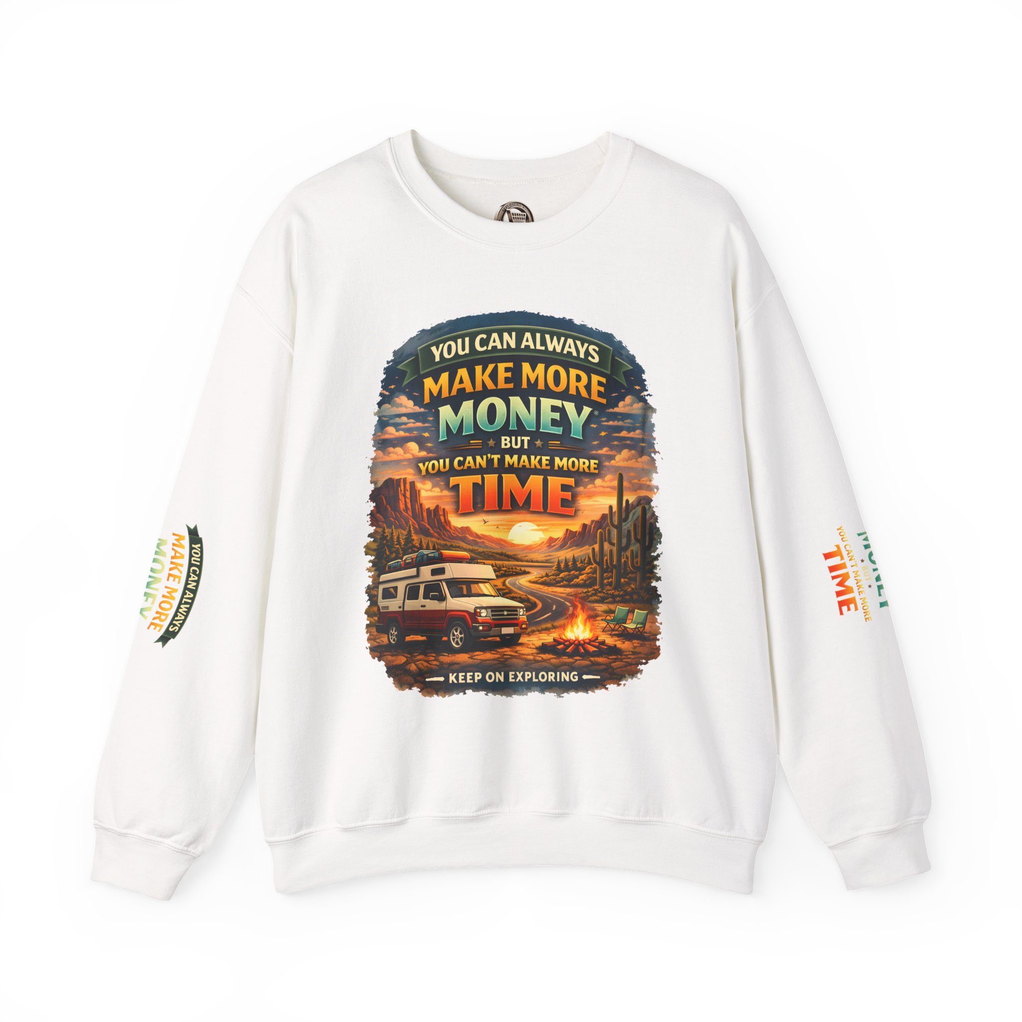 Unisex Heavy Blend™ Crewneck Sweatshirt — "You Can Always Make More Money" Design Scenic-Line