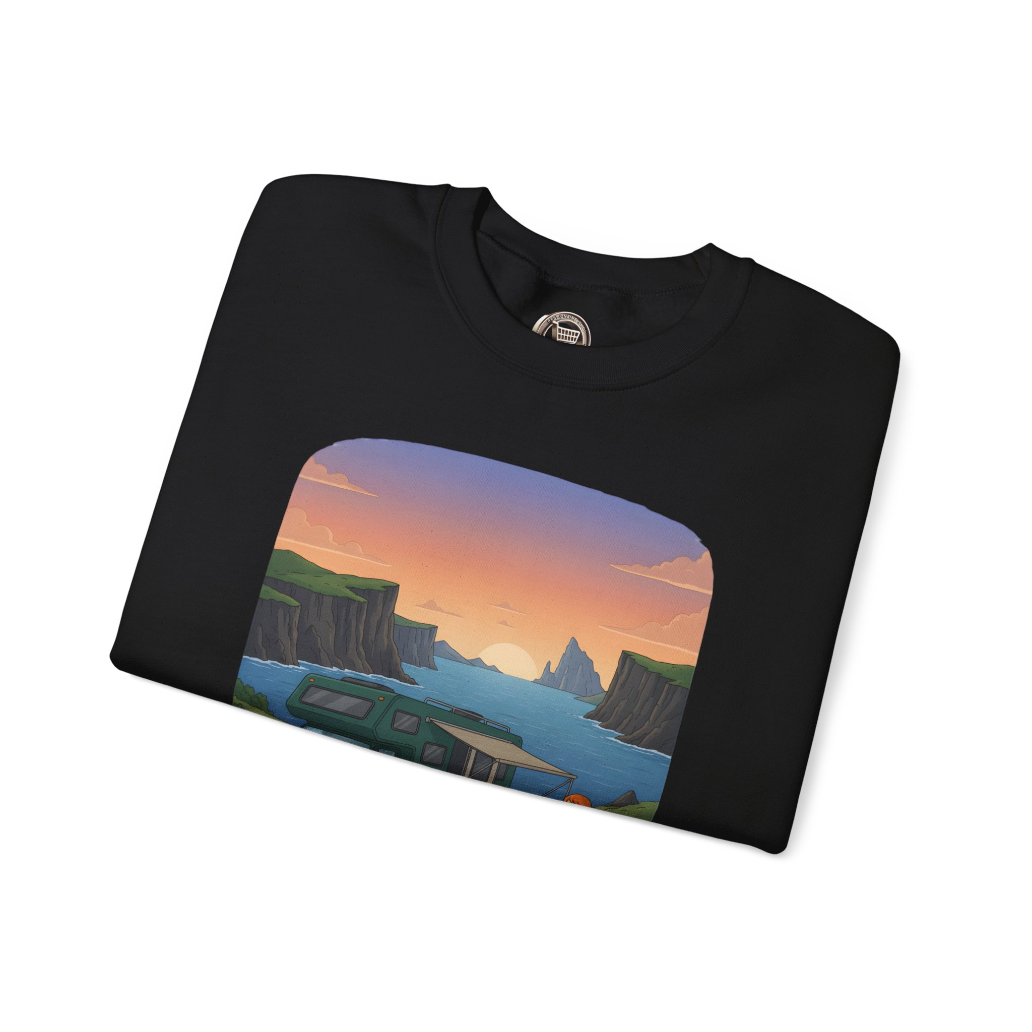 Unisex Heavy Blend™ Crewneck Sweatshirt — "Adventure Awaits-Go Find It"" Design Sitcom-Line