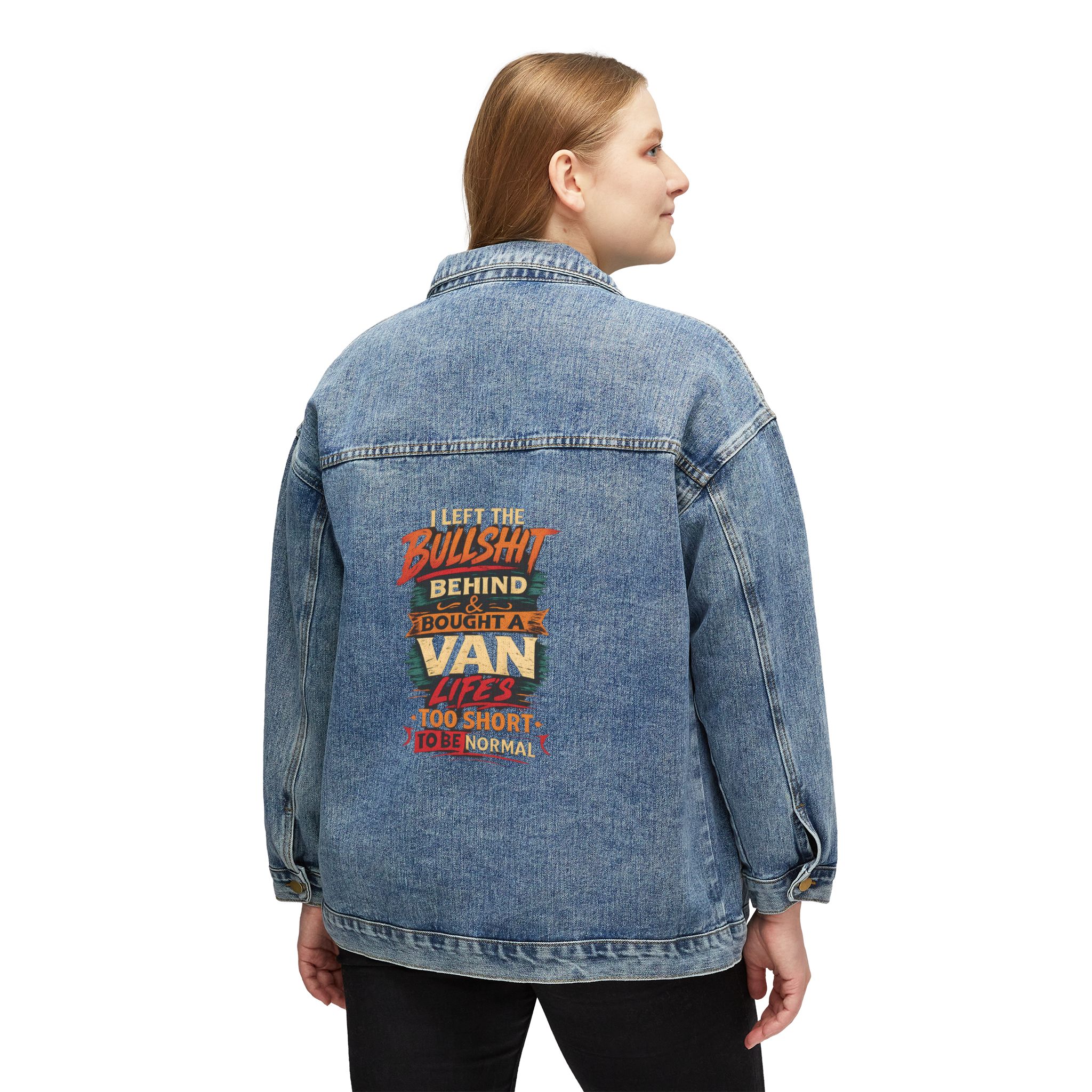 Women's Denim Jacket — "I Left The Bullshit" Design F**K-Line