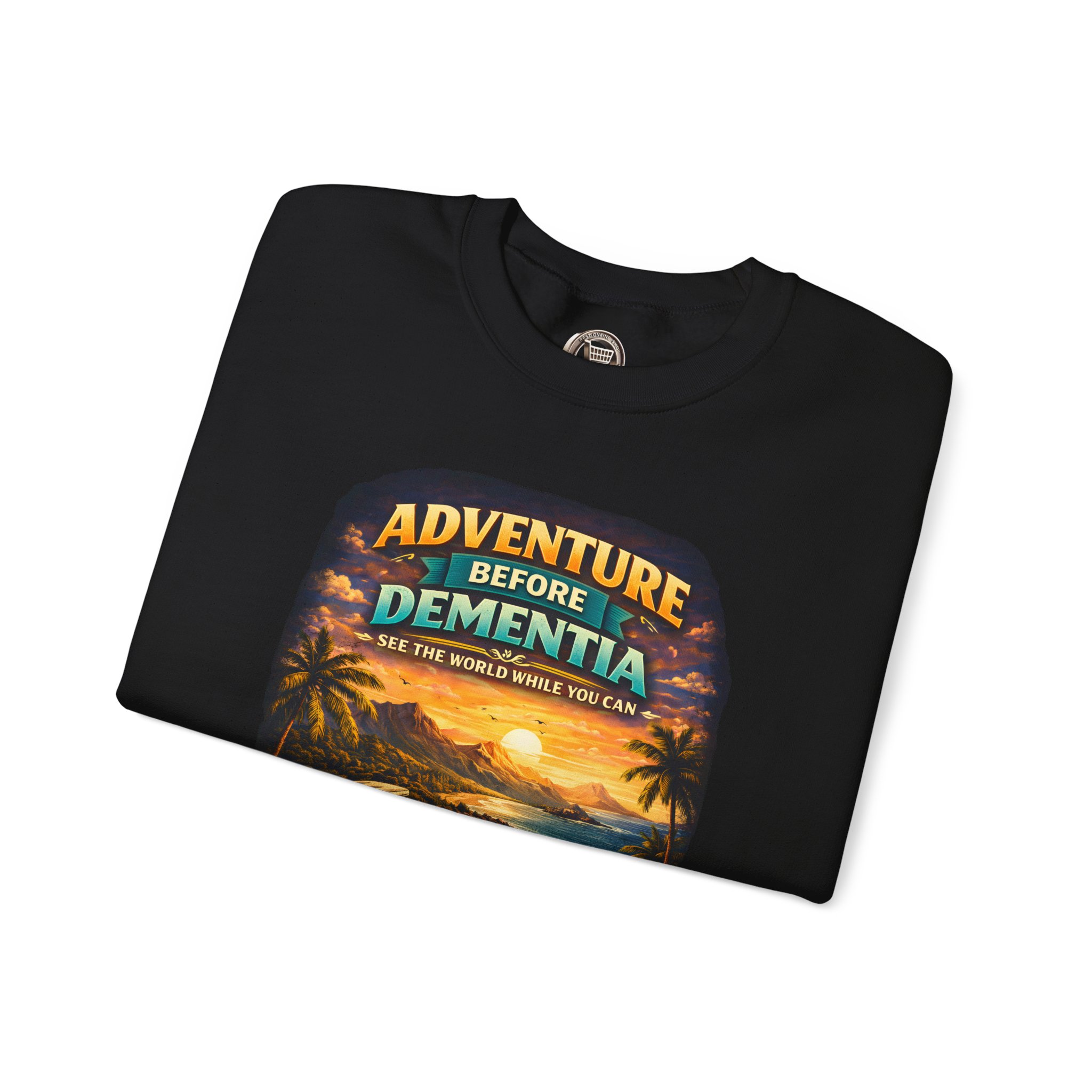 Unisex Heavy Blend™ Crewneck Sweatshirt — "Adventure Before Dementia" Design Scenic-Line