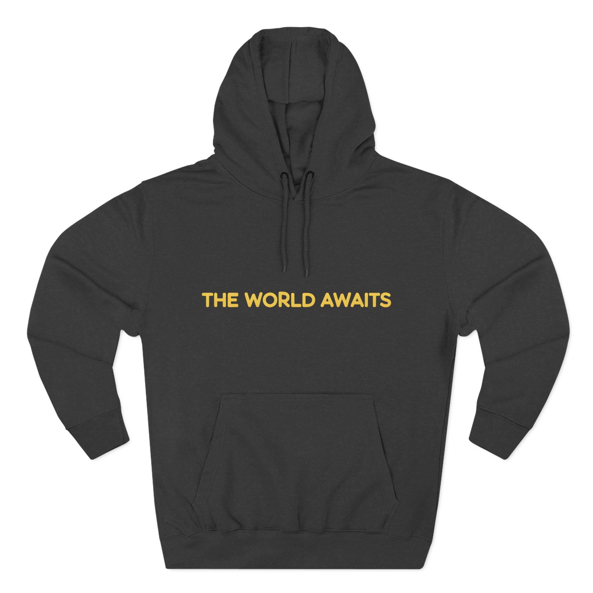 Three-Panel Fleece Hoodie - "The World Awaits" Design Sitcom-Line