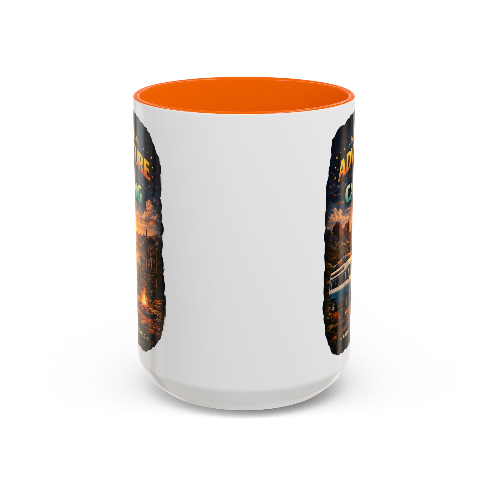 Accent Coffee Mug (11, 15oz) — "Adventure Is Calling" Design Scenic-Line