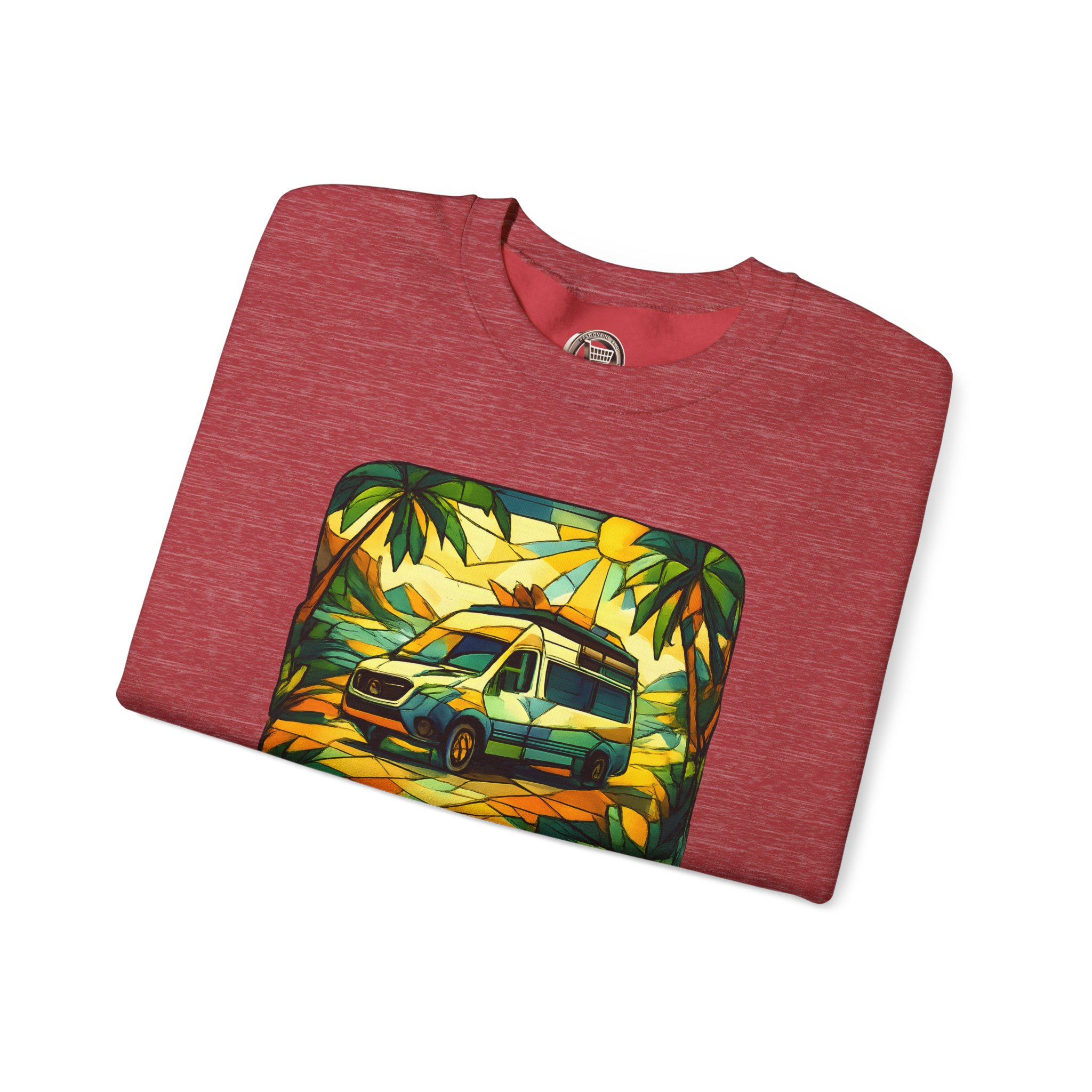Unisex Heavy Blend™ Crewneck Sweatshirt — "Exploration In Every Angle" Design Cubic-Line