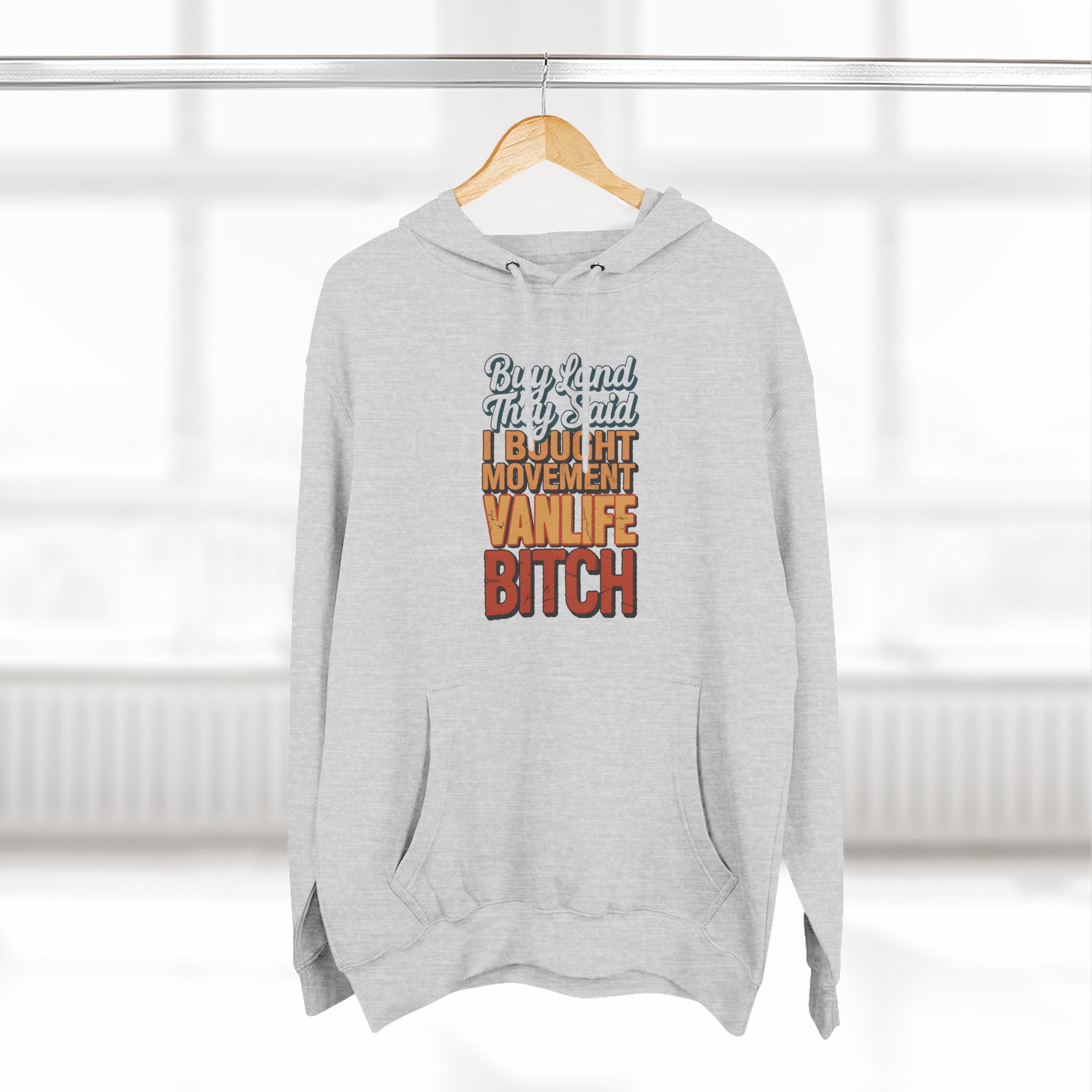 13016627239851851766_2048.jpeg Three-Panel Fleece Hoodie - "Buy Land They Said" Design F**K-Line