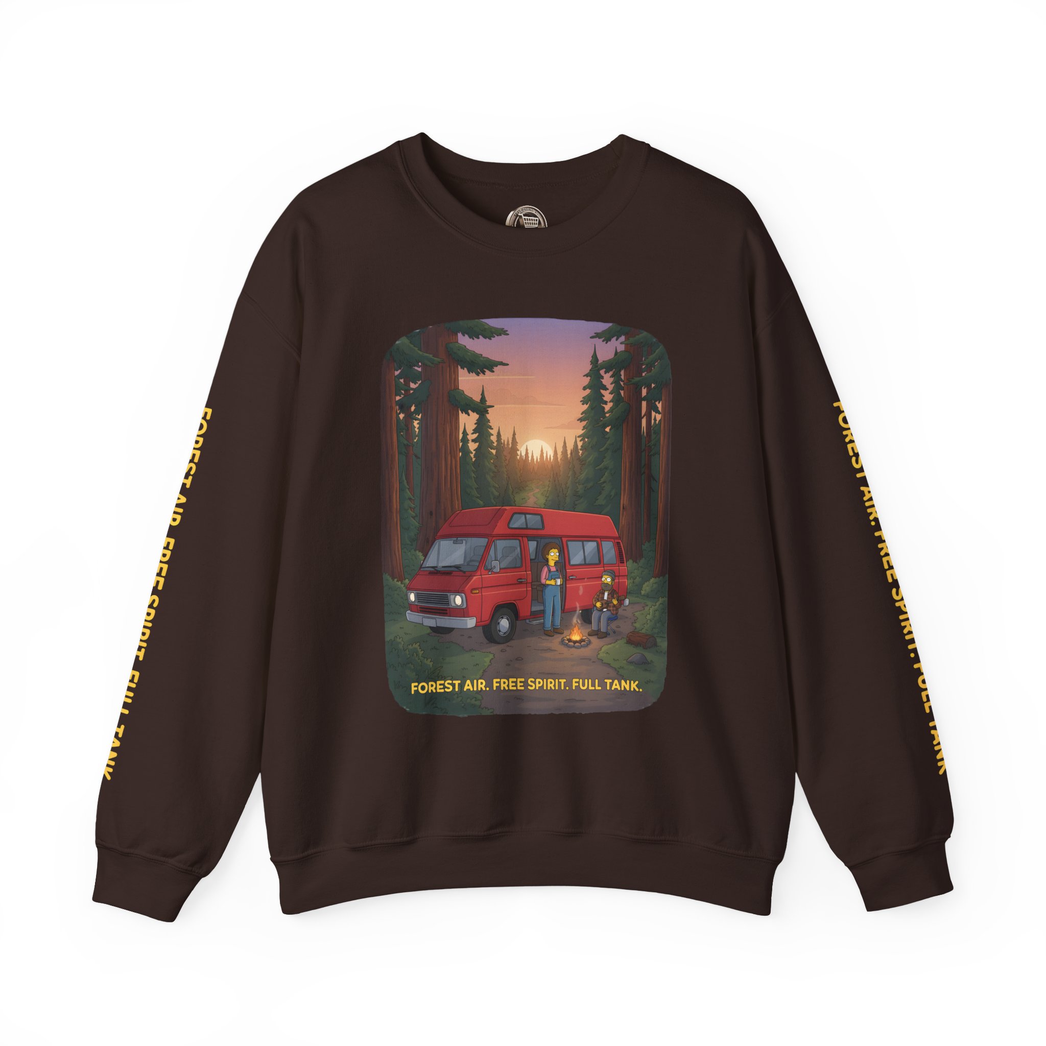 13022119253419106220_2048.jpeg Unisex Heavy Blend™ Crewneck Sweatshirt — "Forest Air Free Spirit Full Tank" Design Sitcom-Line