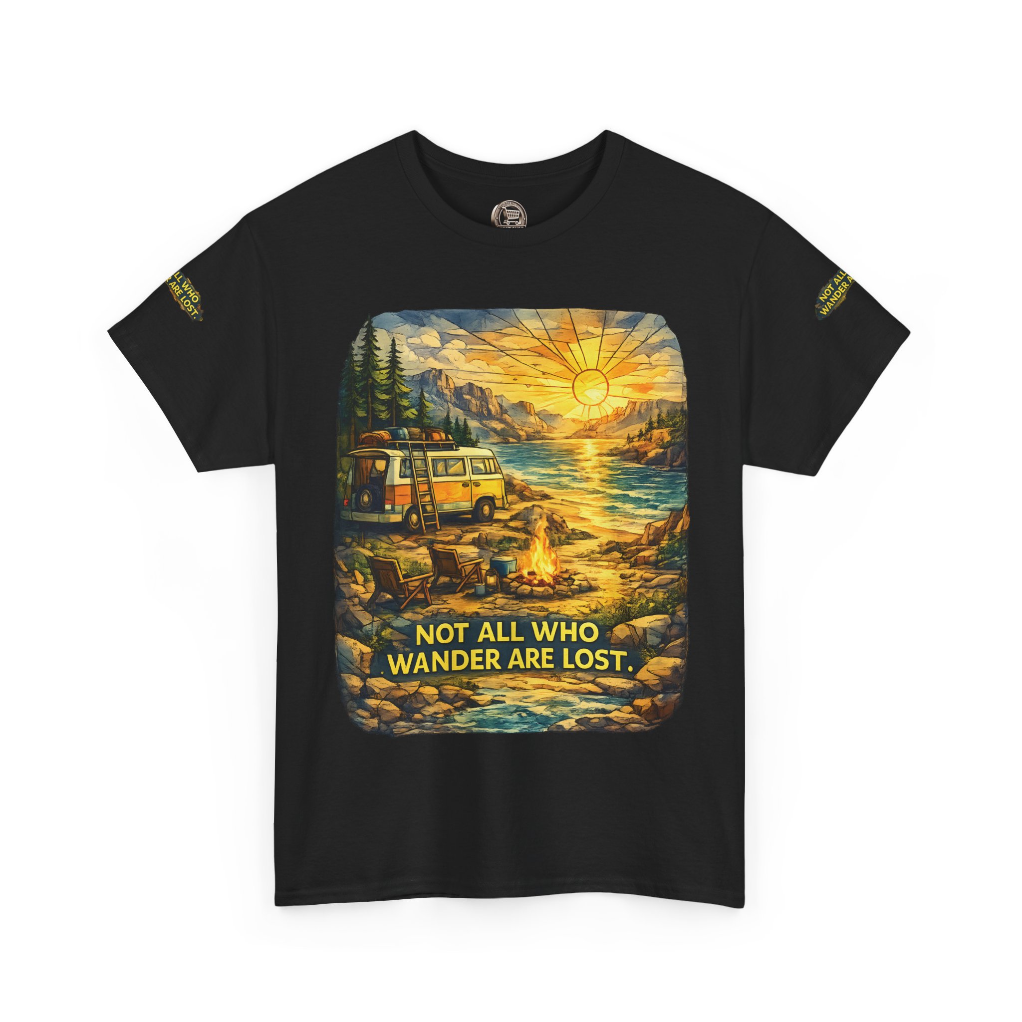 1302638133163078191_2048.jpeg Unisex Heavy Cotton Tee — "Not All Who Wander Are Lost " Design Cubic-Line