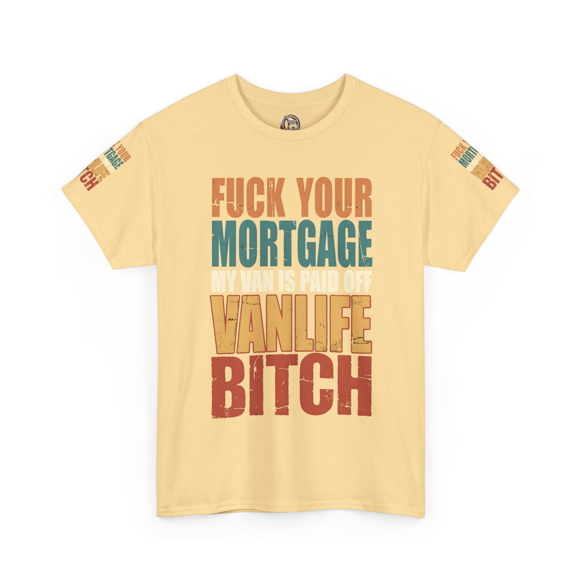 Unisex Heavy Cotton Tee — "Fuck Your Mortgage" Design F**K-Line
