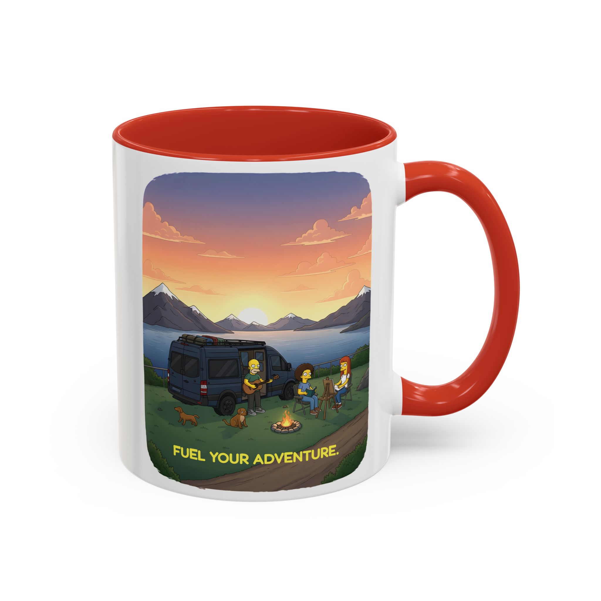 Accent Coffee Mug (11, 15oz) — "Fuel Your Adventure" Design Sitcom-Line