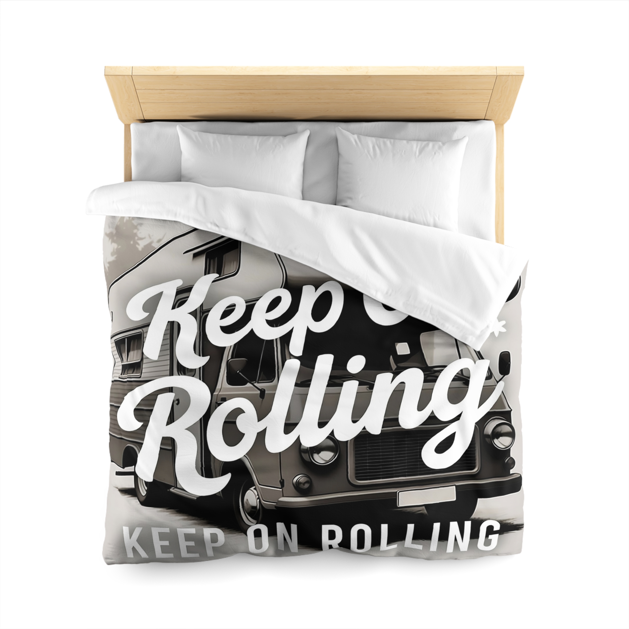 Duvet Cover — "Keep On Rolling" Retro Motorhome Bedding