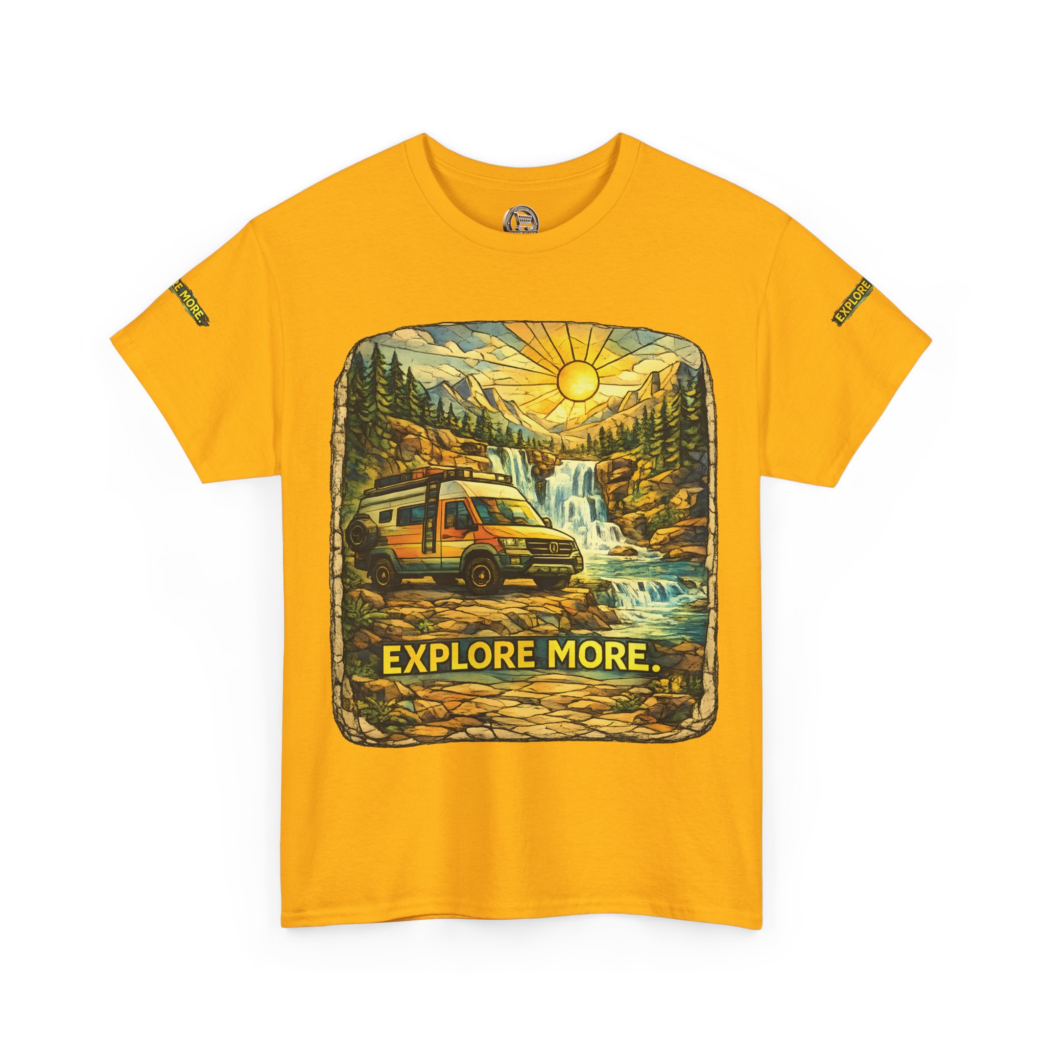 Unisex Heavy Cotton Tee — "Explore More" Design Cubic-Line