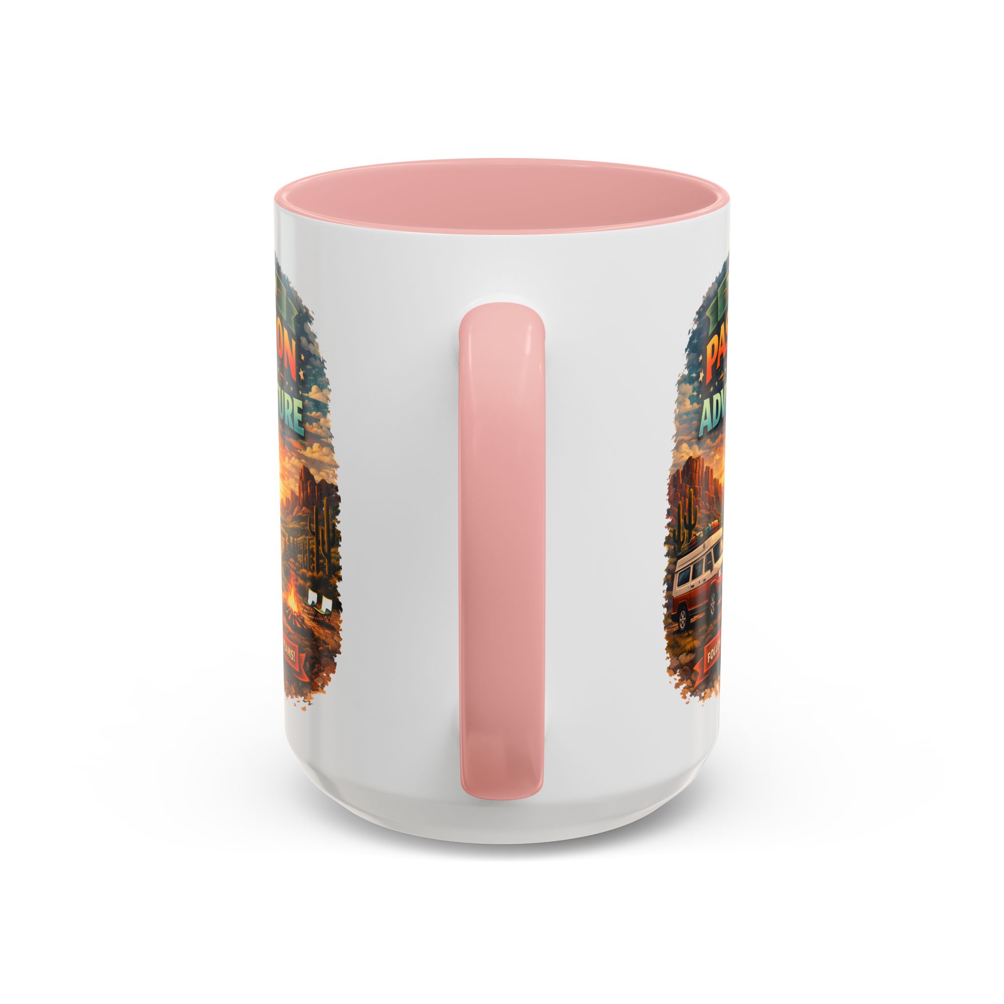 Accent Coffee Mug (11, 15oz) — "Turn Passion Into Adventure" Design Scenic-Line