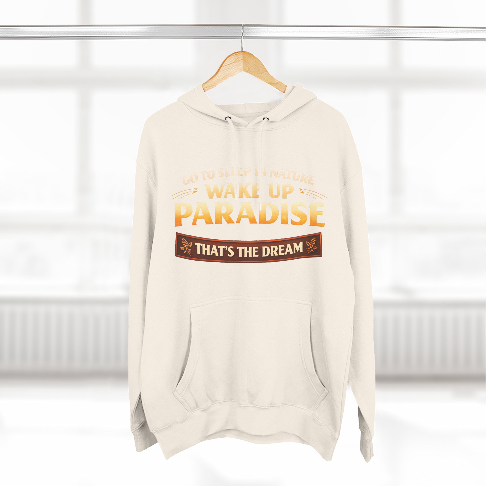 Three-Panel Fleece Hoodie - "Go To Sleep In Nature " Design Scenic-Line