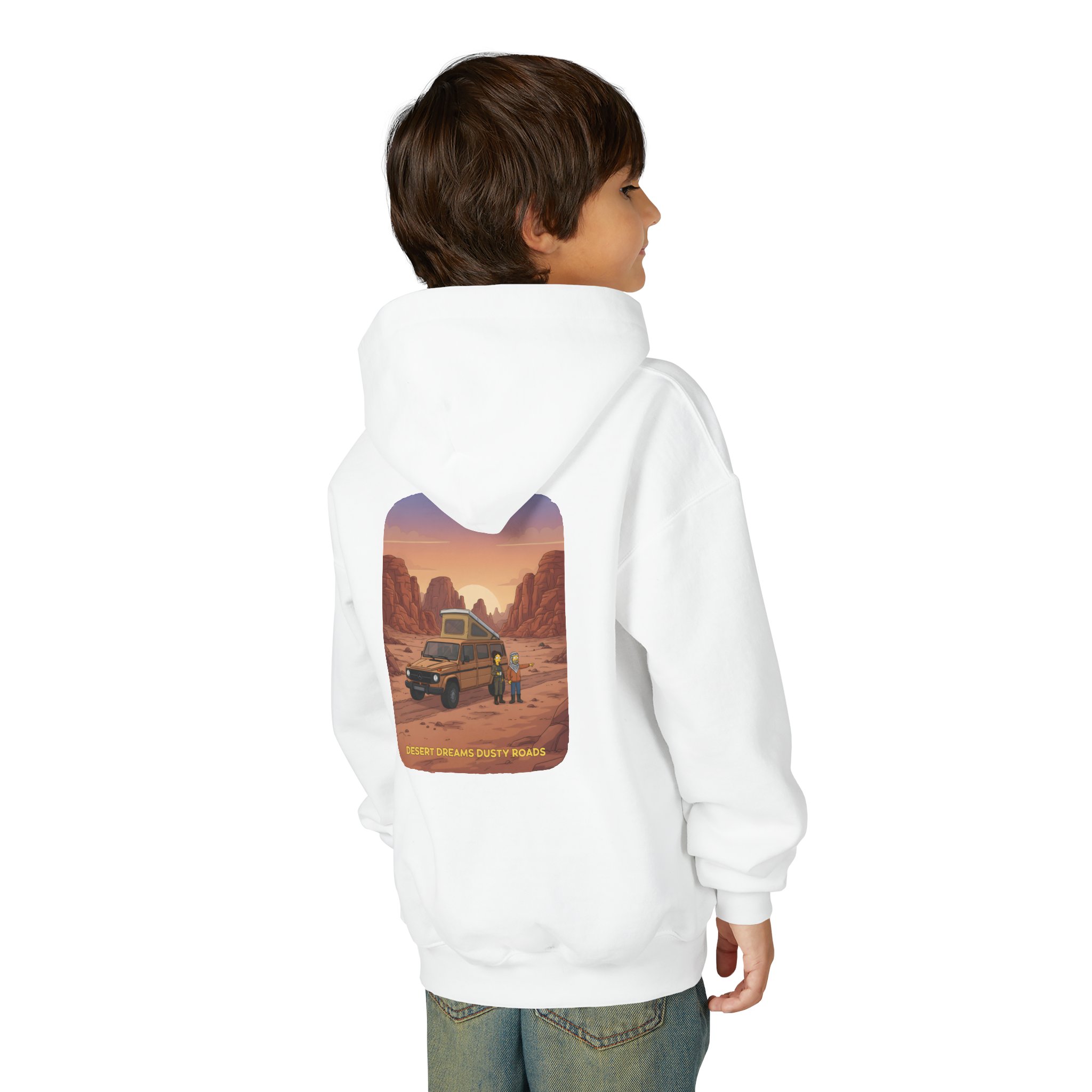 Youth Hoodie(Gildan) – "Desert Dreams Dusty Roads" (Design Sitcom-Line)