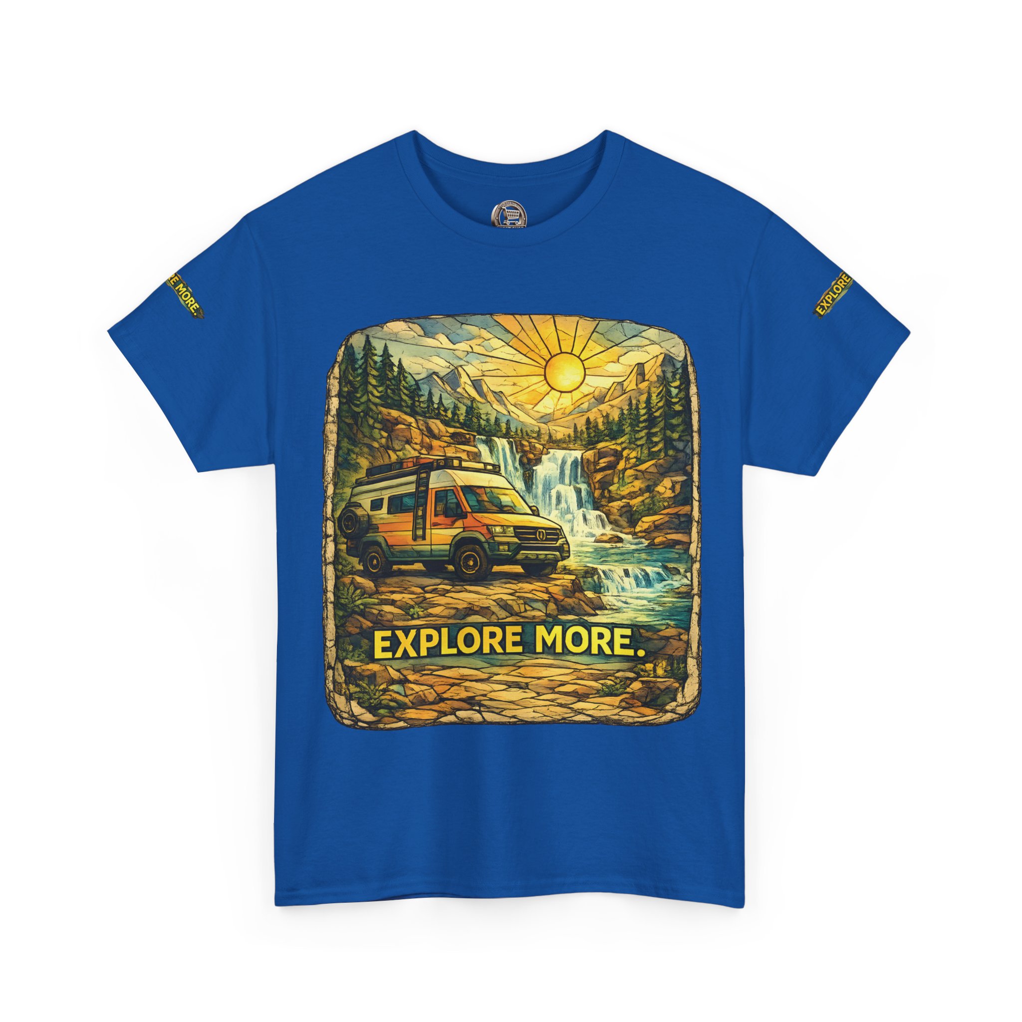 Unisex Heavy Cotton Tee — "Explore More" Design Cubic-Line