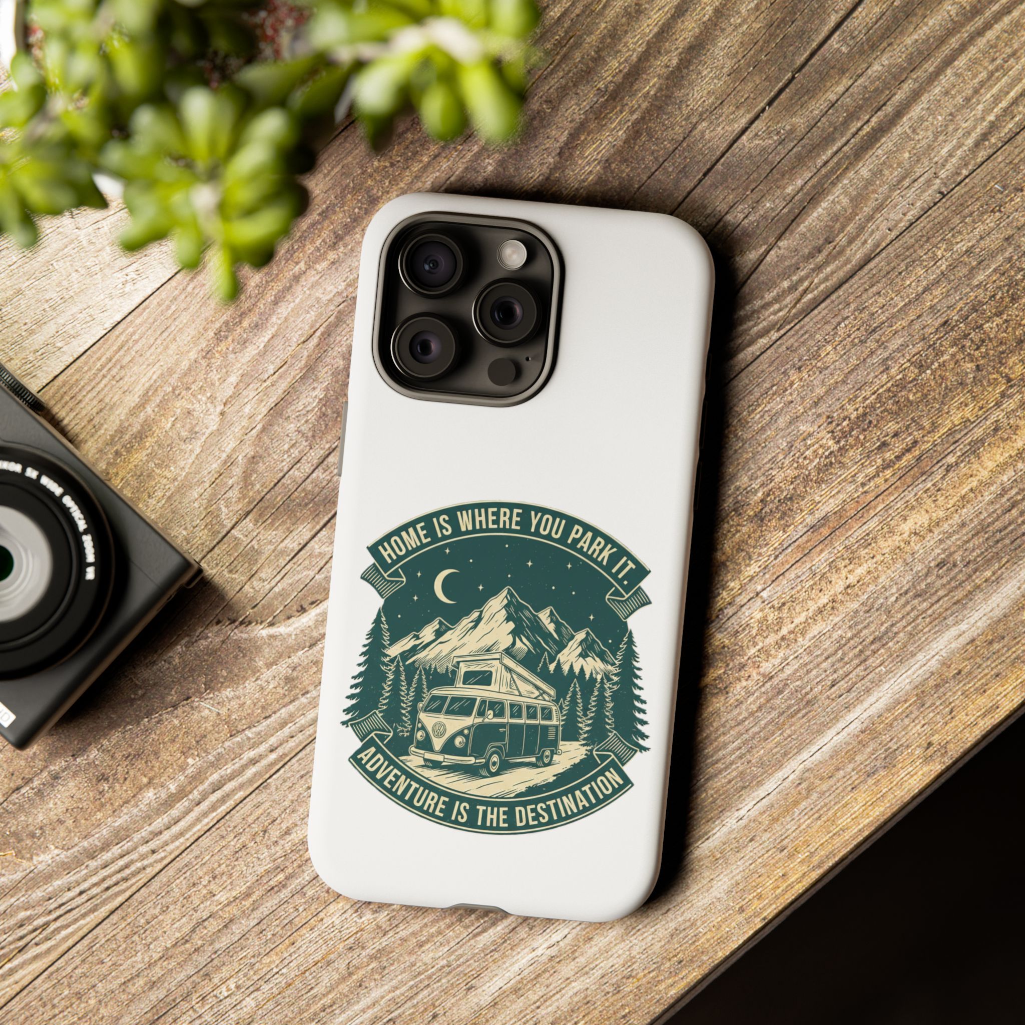 Phone Case — "Home Is Where You Park It-Adventure is the destination" Camper Van Design