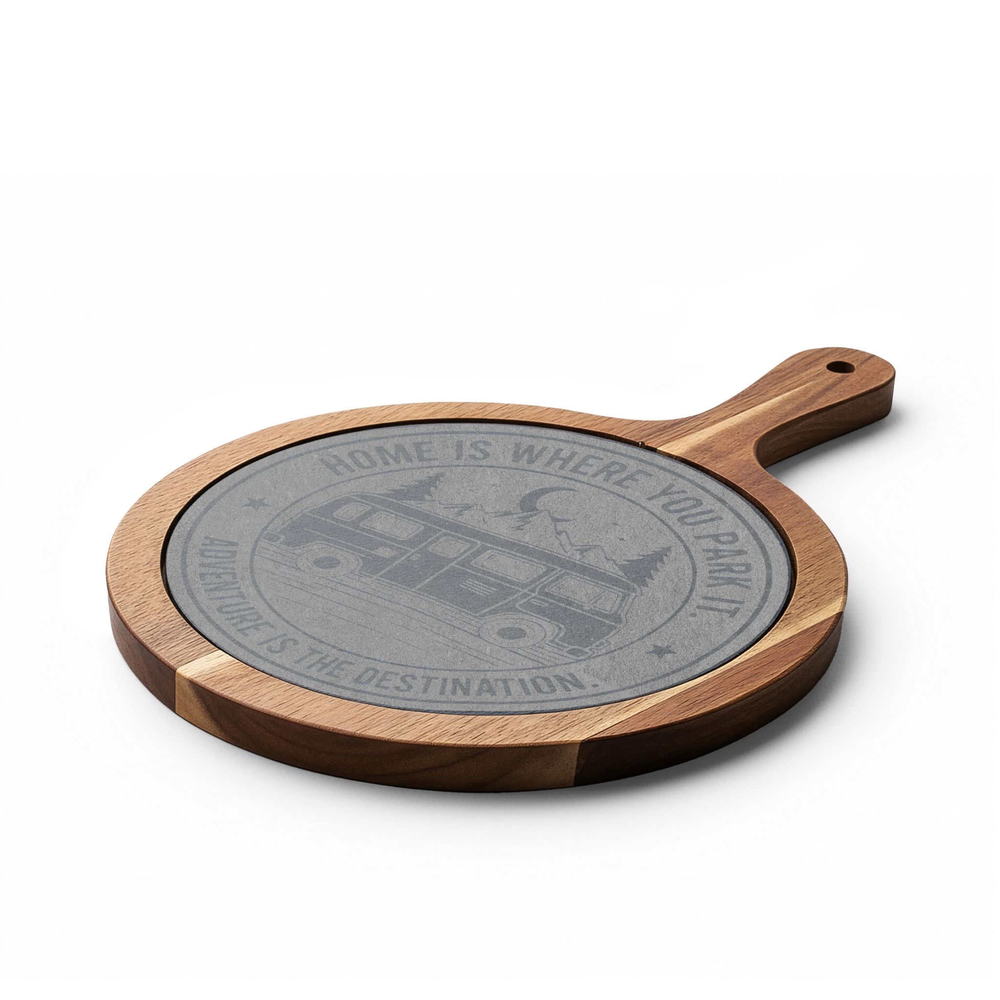 Engraved Charcuterie Board - "Home Is Where You Park It-Adventure is the destination" (4 Variants Available)
