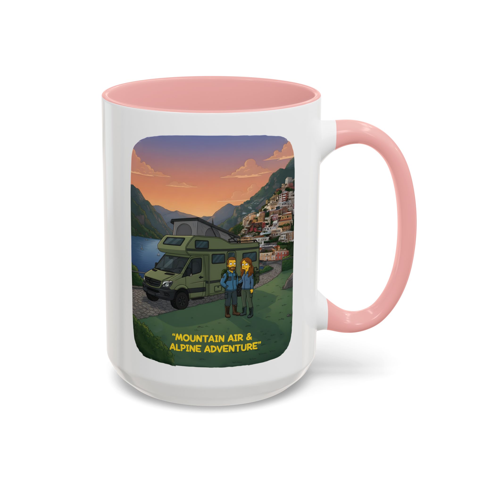 Accent Coffee Mug (11, 15oz) — "Mountain Air And Alpine Adventure"" Design Sitcom-Line