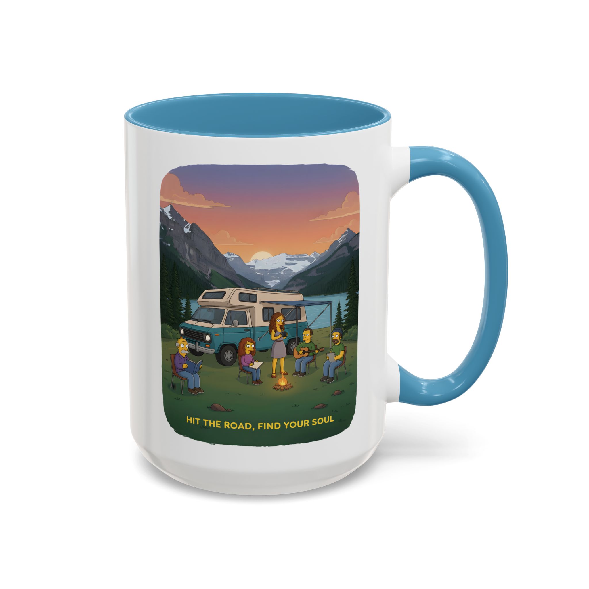 Accent Coffee Mug (11, 15oz) — "Hit The Road-Find Your Soul" Design Sitcom-Line