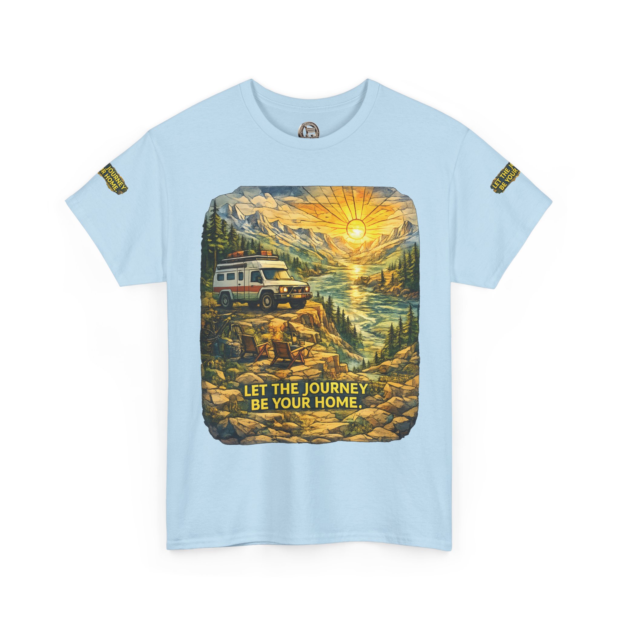 13102961638737334737_2048.jpeg Unisex Heavy Cotton Tee — "Let The Journey Be Your Home" Design Cubic-Line