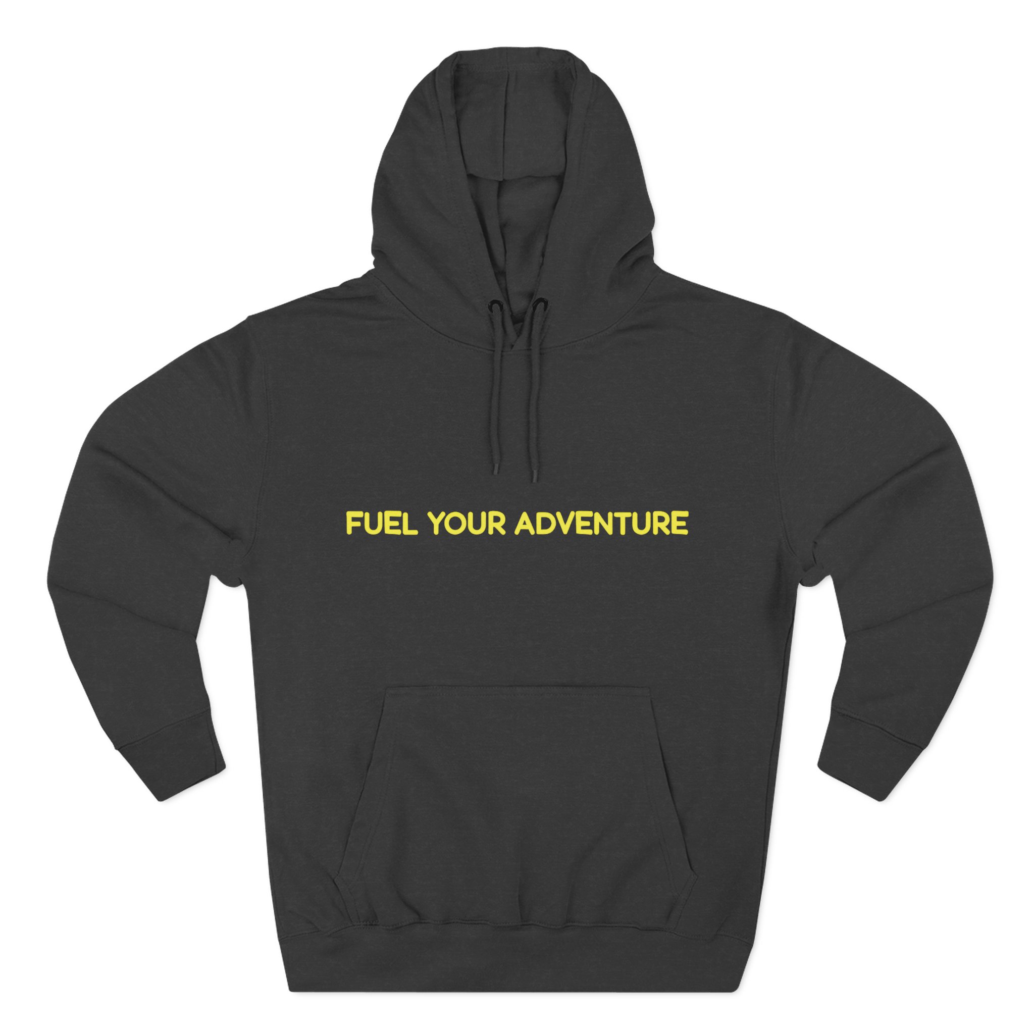 Three-Panel Fleece Hoodie - "Fuel Your Adventure" Design Sitcom-Line
