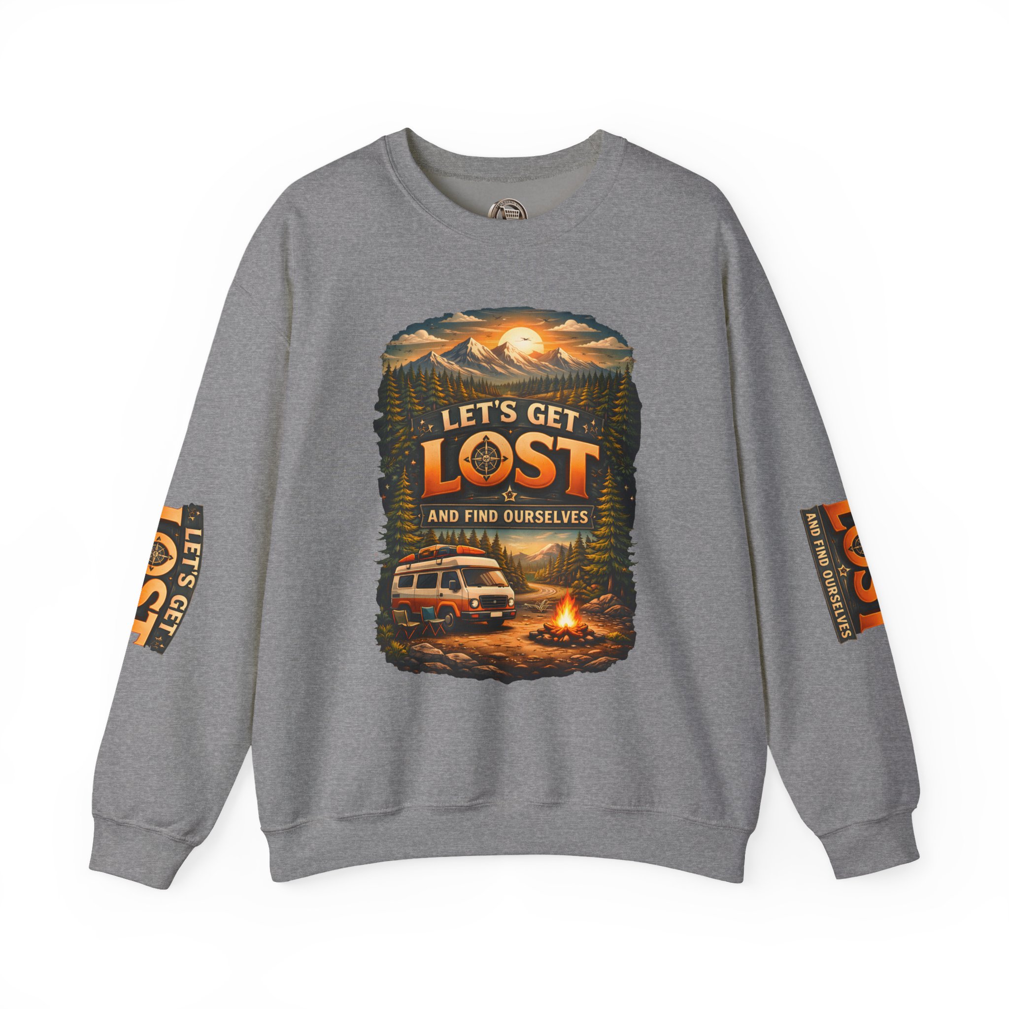 Unisex Heavy Blend™ Crewneck Sweatshirt — "Let´s Get Lost And Found Ourselfs" Design Scenic-Line