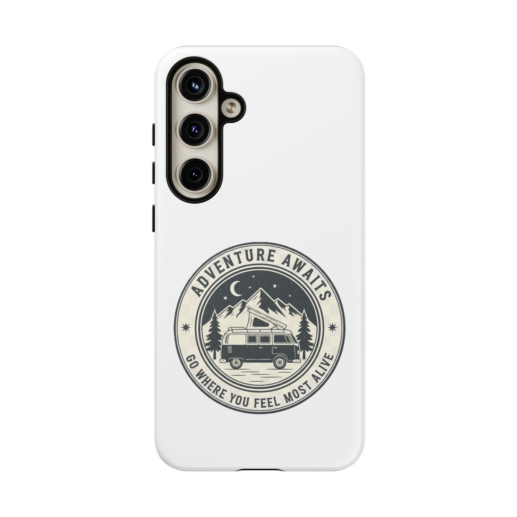 Phone Case — "Adventure Awaits-Go Where You Feel Most Alive" Camper Van Design