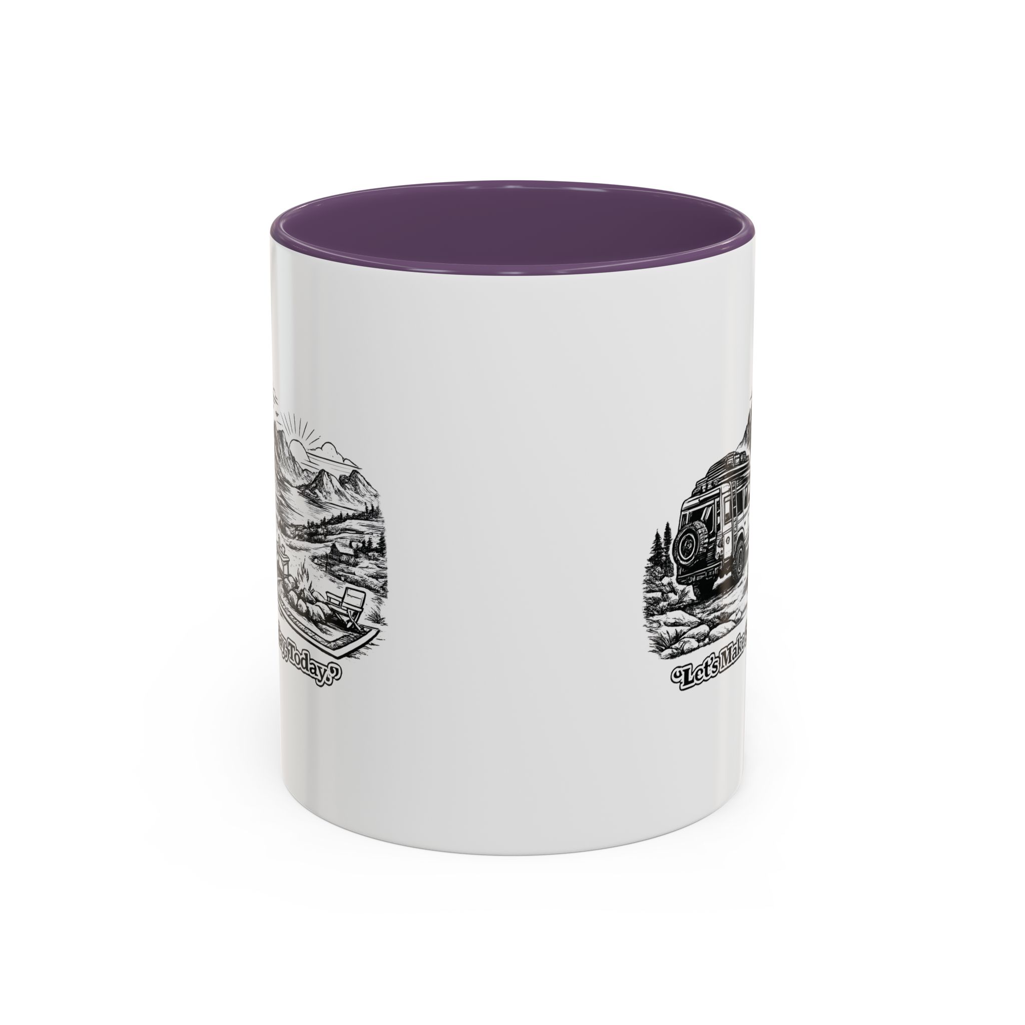 Accent Coffee Mug (11, 15oz) — "Lets make Someday, Today?" Design Minimal-Line