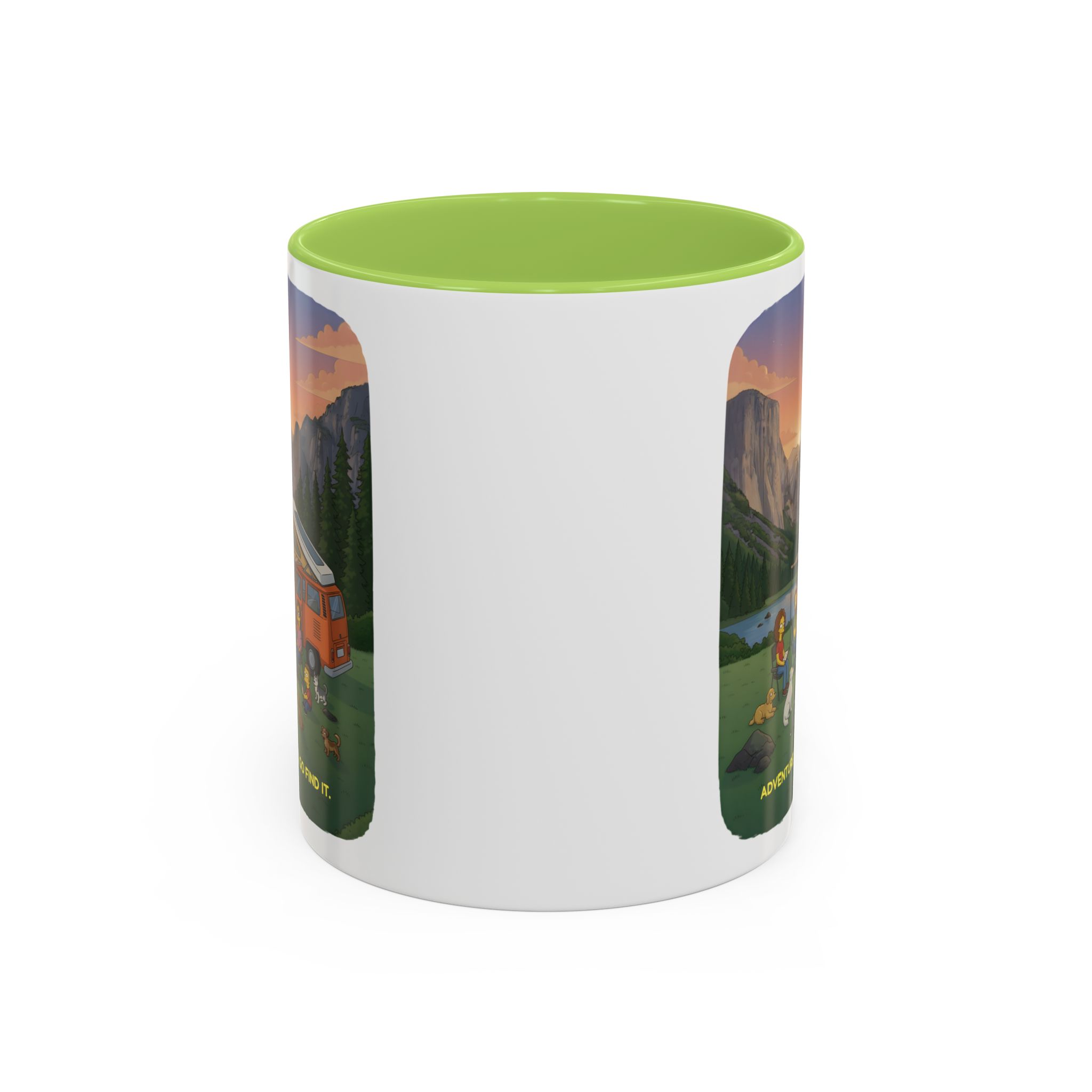 Accent Coffee Mug (11, 15oz) — "Adventure Awaits-Go Find It"" Design Sitcom-Line