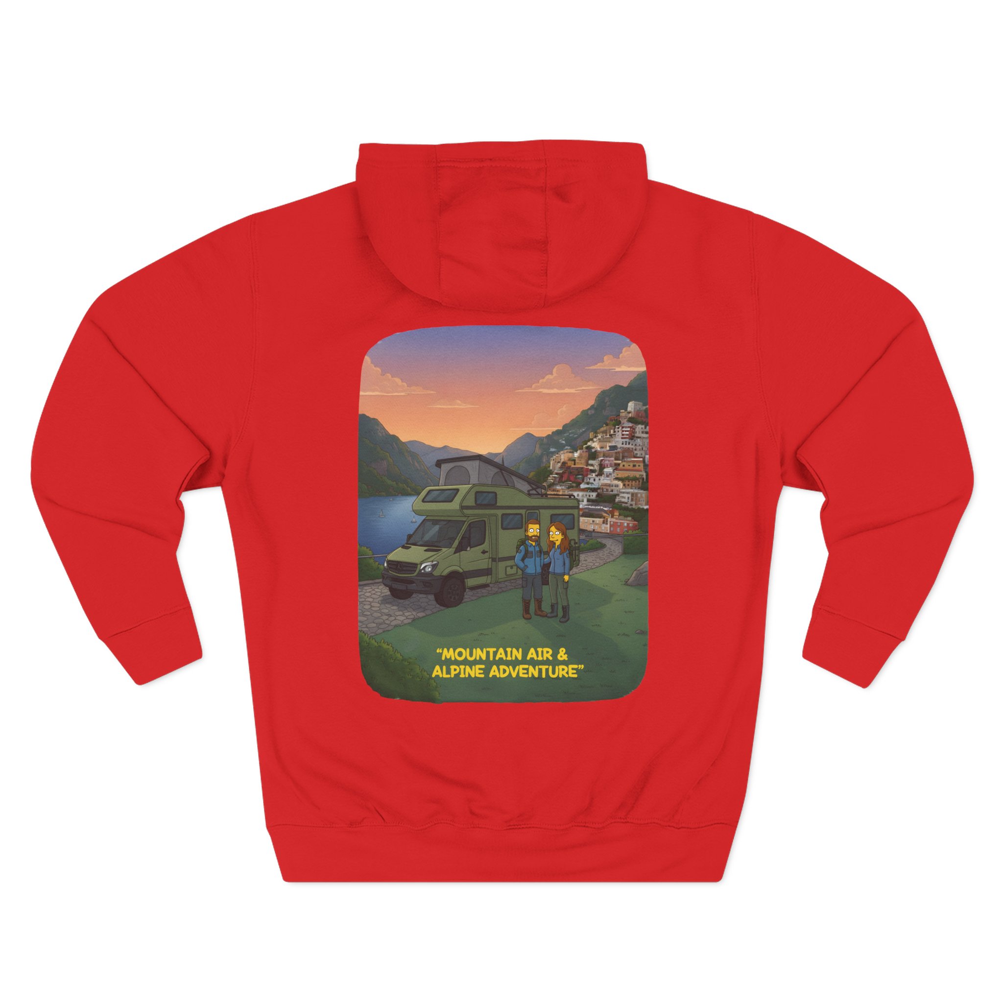 13148969095031933920_2048.jpeg Three-Panel Fleece Hoodie - "Mountain Air And Alpine Adventure"" Design Sitcom-Line