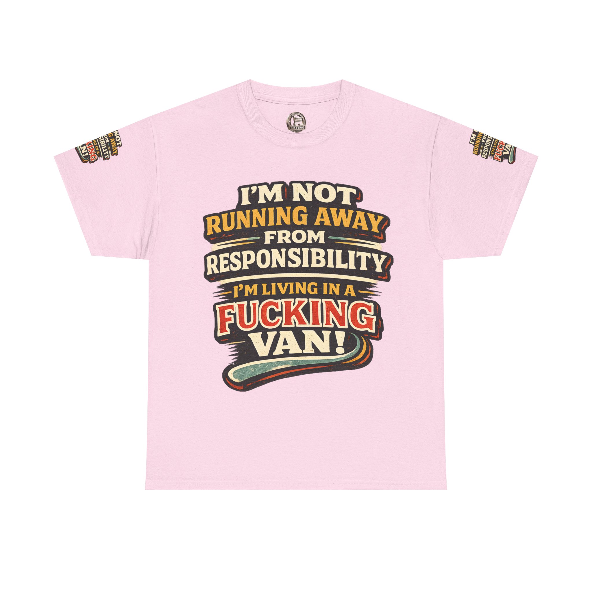 Unisex Heavy Cotton Tee — "I`m Not running Away" Design F**K-Line