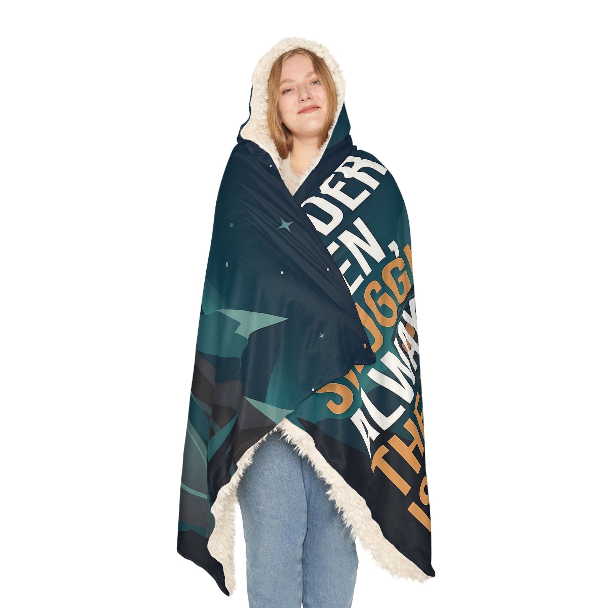 Hooded Blanket - "Wander Often, Snuggle Always-The Road Is Our Home" RV Road Trip Sherpa Throw