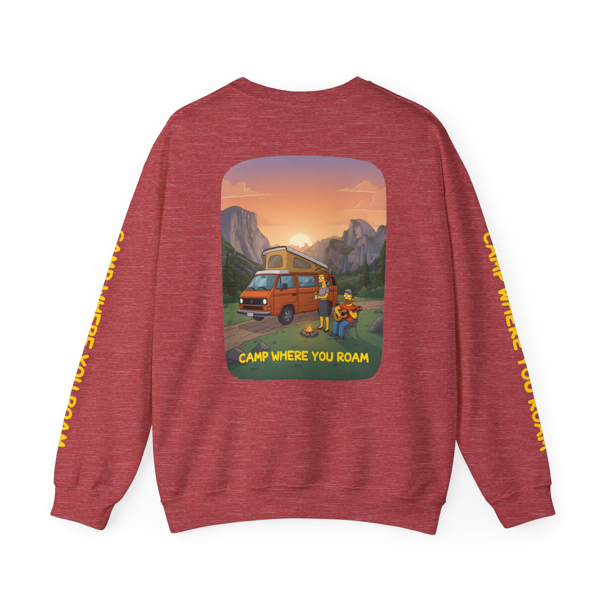 Unisex Heavy Blend™ Crewneck Sweatshirt — "Camp Where You Roam" Design Sitcom-Line