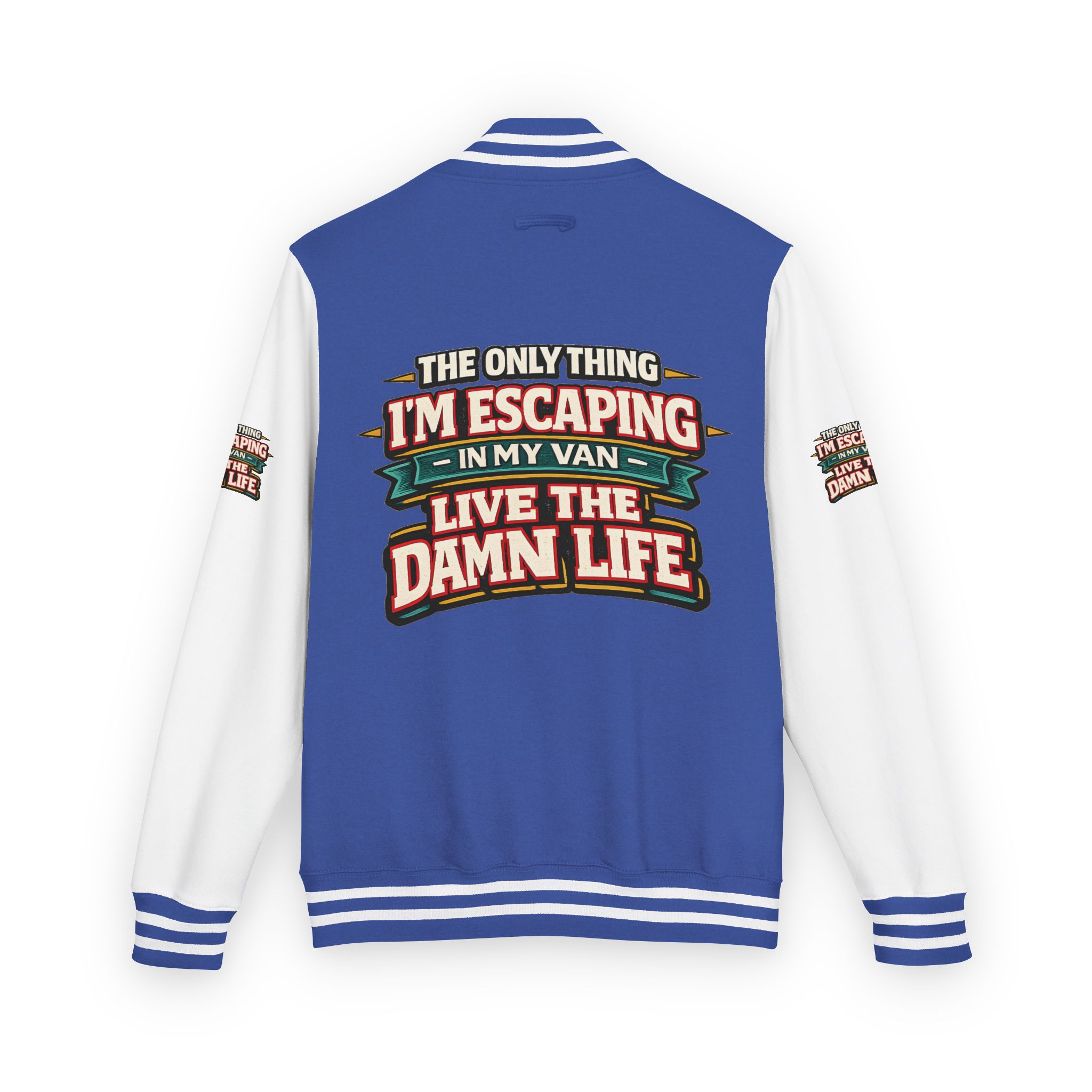 Unisex Heavyweight Letterman Jacket — "The Only Thing I´m Escaping" Design F**K-Line