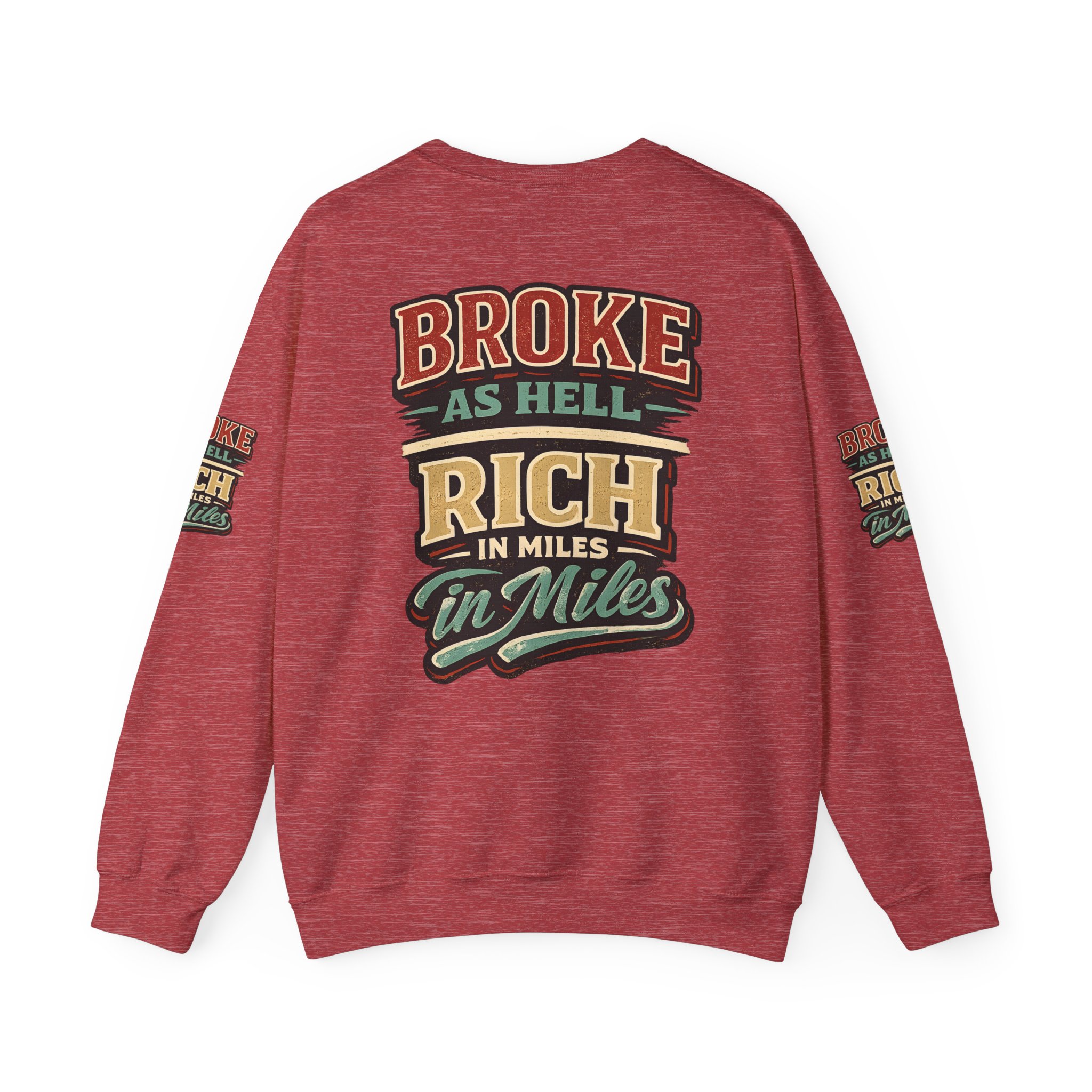 Unisex Heavy Blend™ Crewneck Sweatshirt — "Broke As Hell" Design F**K-Line