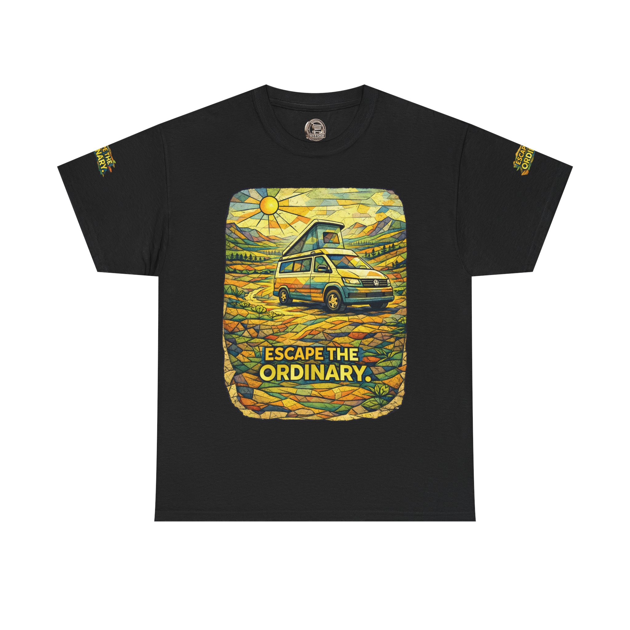 13169259940228865329_2048.jpeg Unisex Heavy Cotton Tee — "Escape The Ordinary" Design Cubic-Line