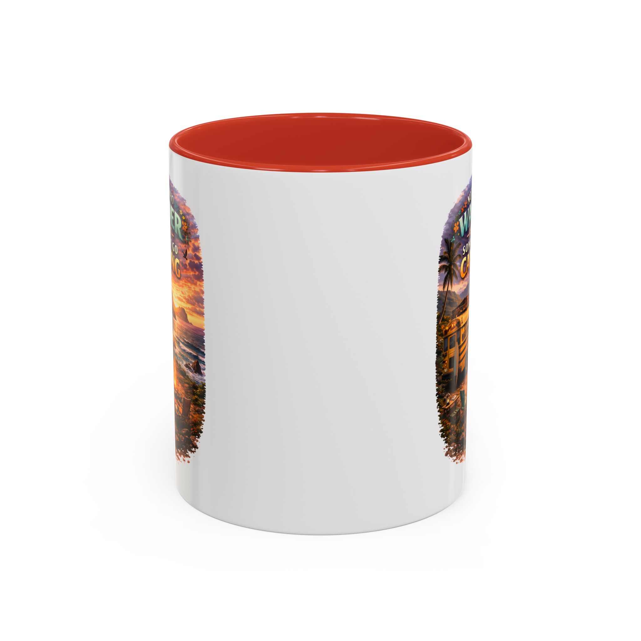 Accent Coffee Mug (11, 15oz) — "Not All Who Wander Are Lost" Design Scenic-Line