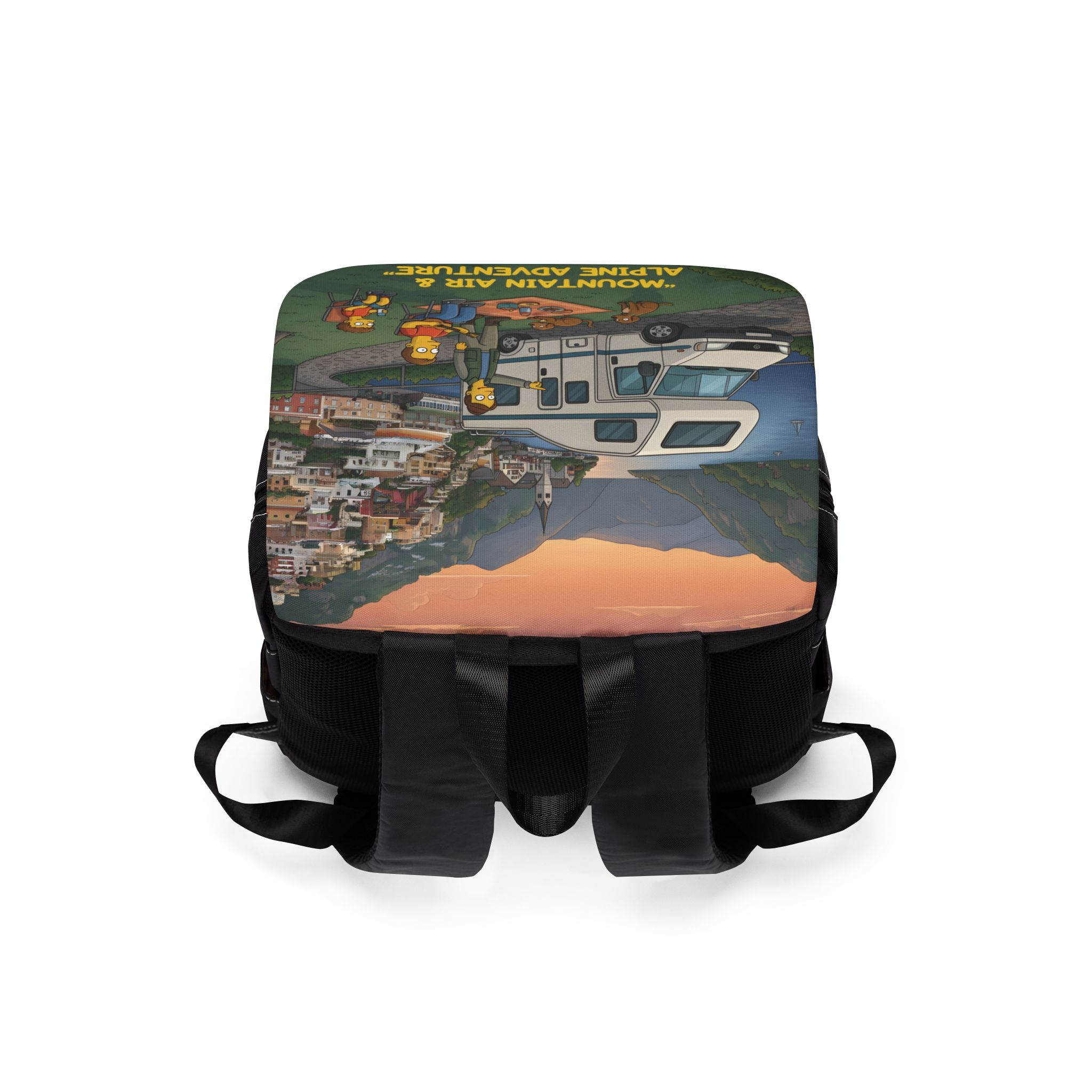 Unisex Casual Shoulder Backpack — "Mountain Air-Alpine Adventure" Design Sitcom-Line