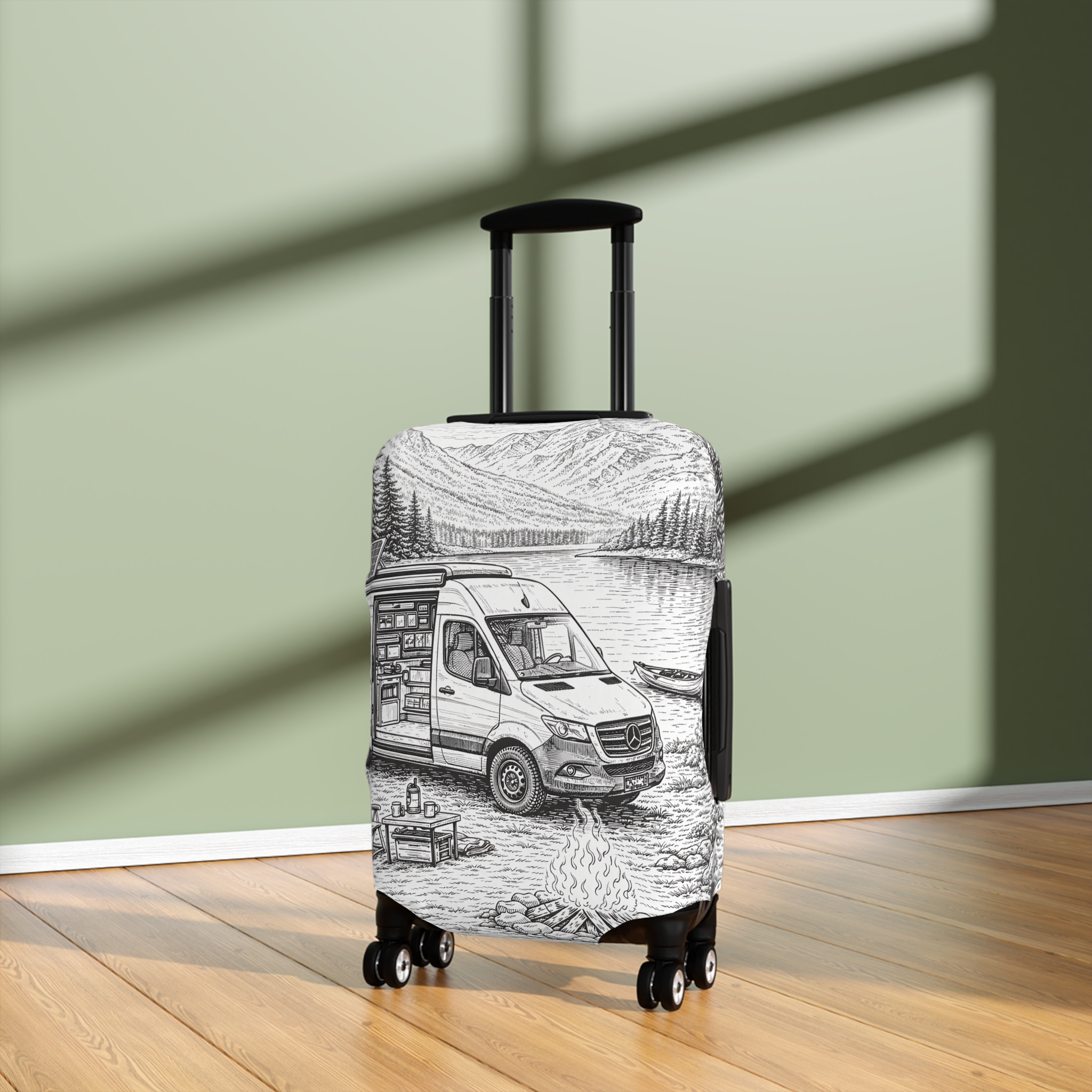 1317976443847223418_2048.jpeg Luggage Cover — Adventure Camper Sketch Travel Suitcase