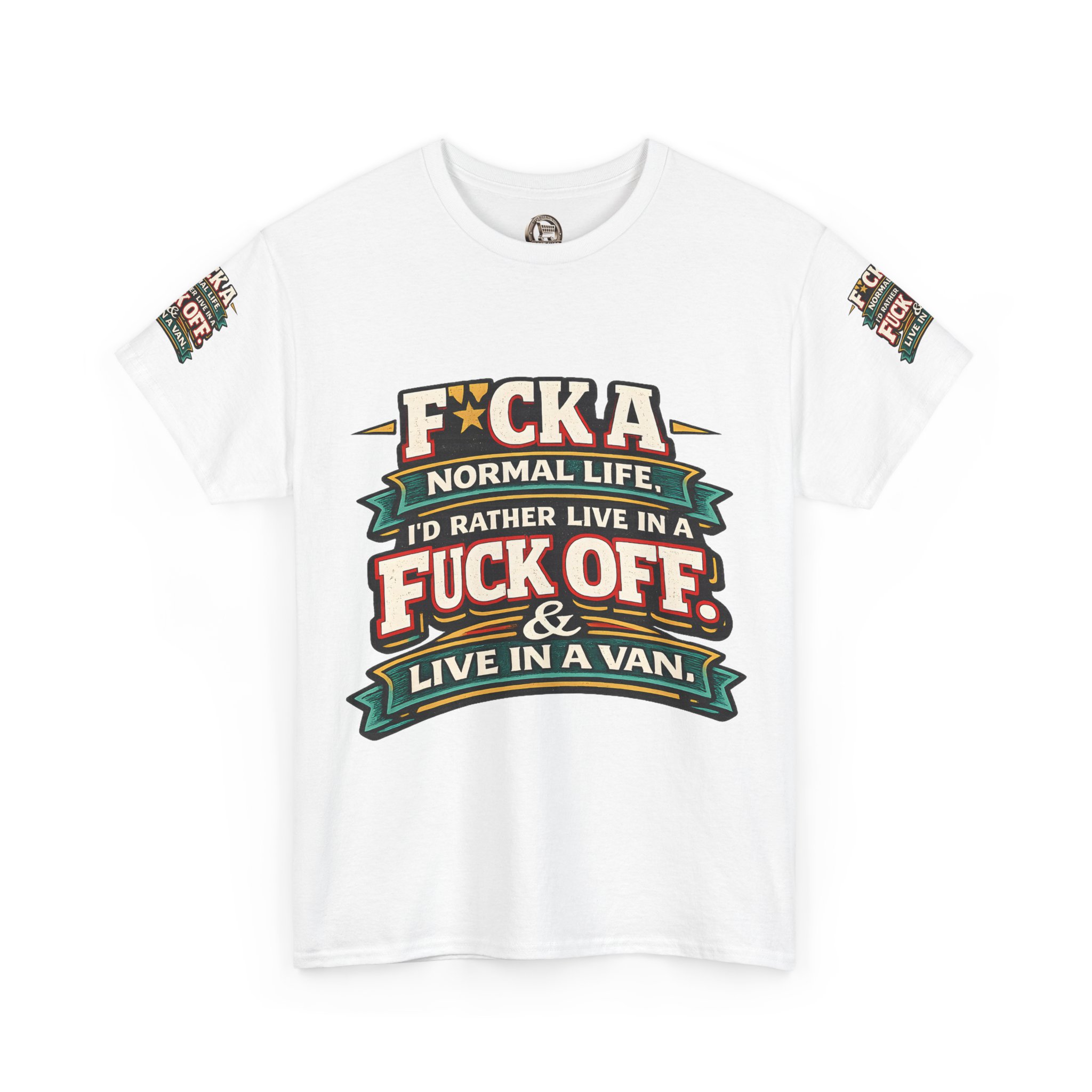 Unisex Heavy Cotton Tee — "Fuck A Normal Life" Design F**K-Line