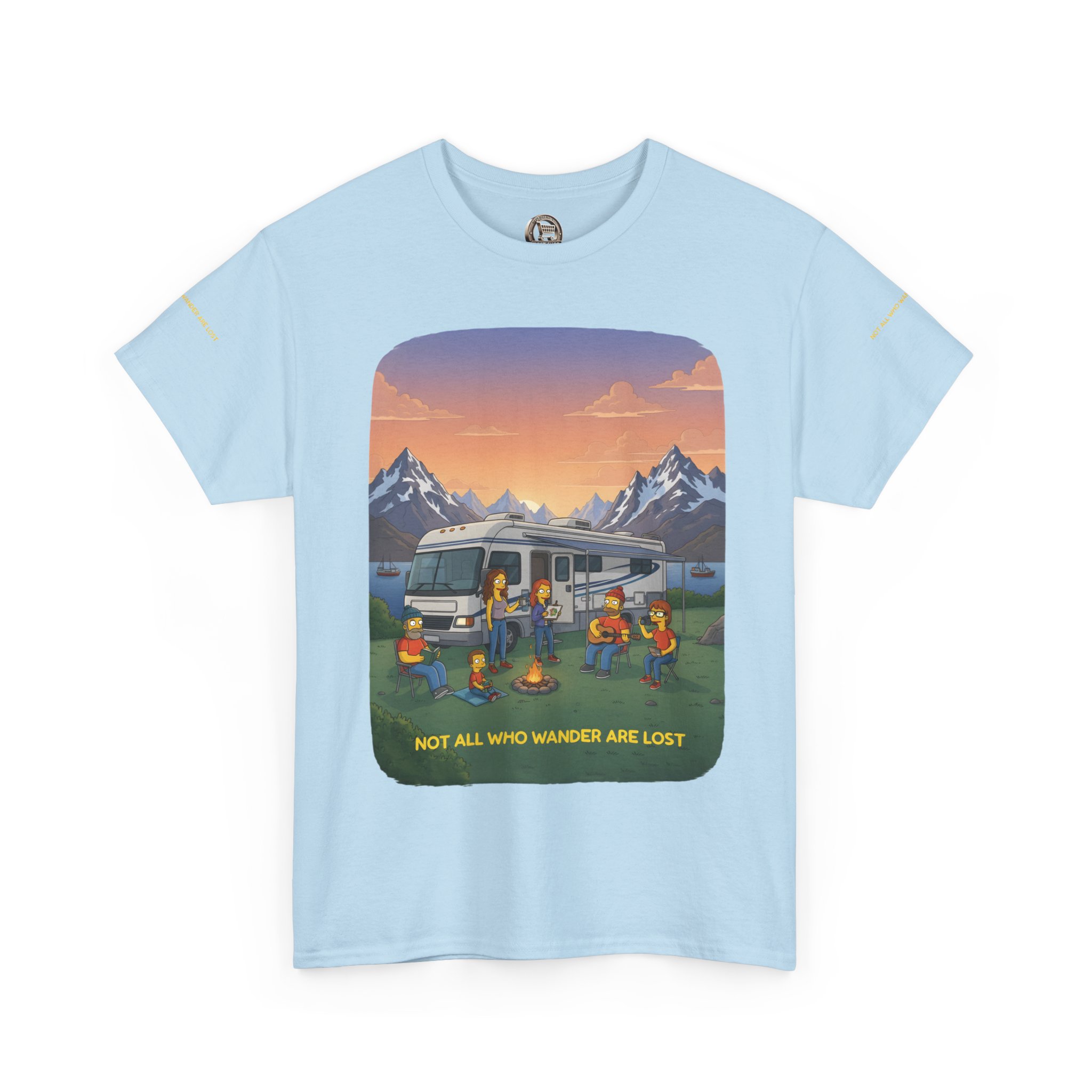 Unisex Heavy Cotton Tee — "Not All Who Wander Are Lost" Design Sitcom-Line