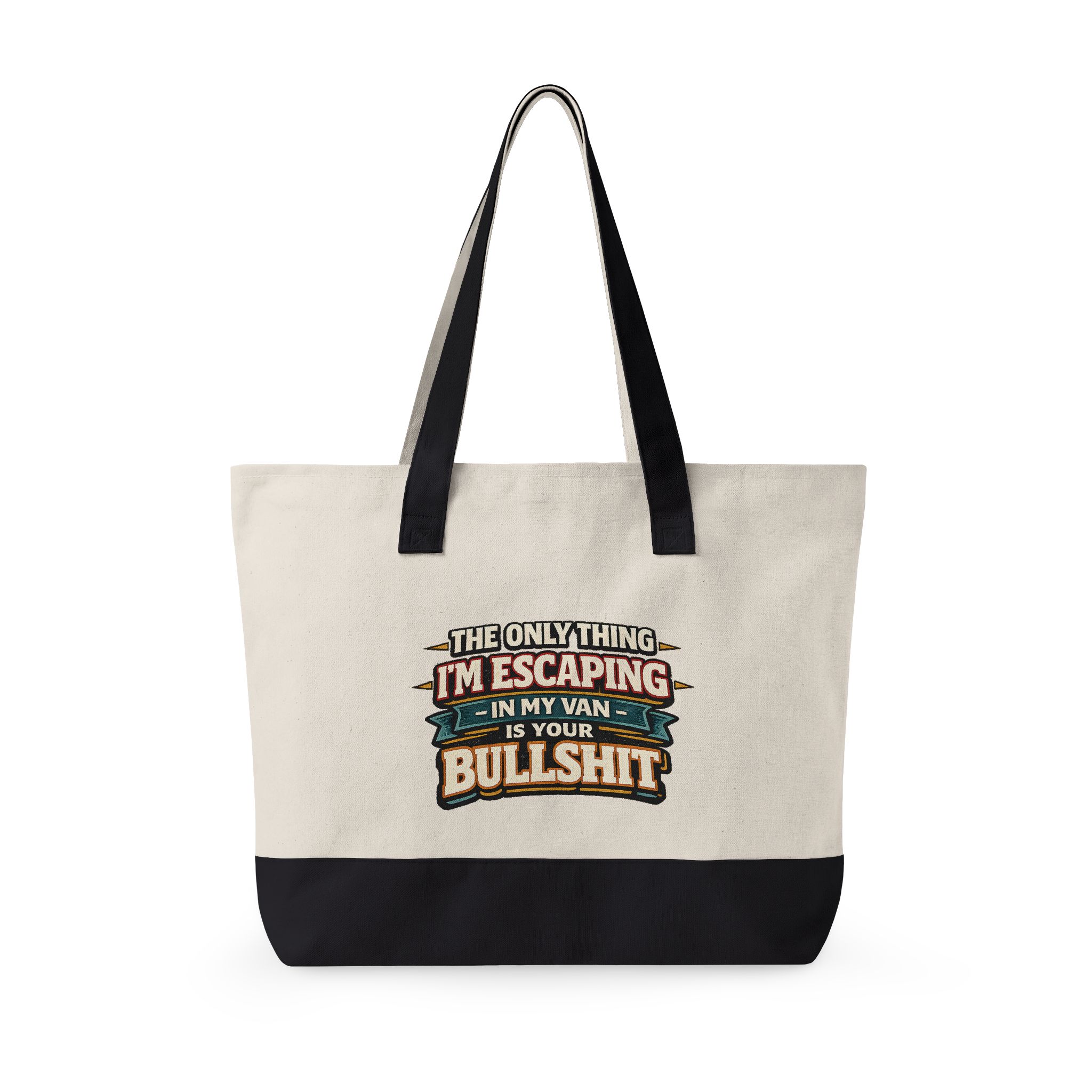 Zippered Canvas Tote — "The Only Thing Im Escaping" (Design F**K-Line)