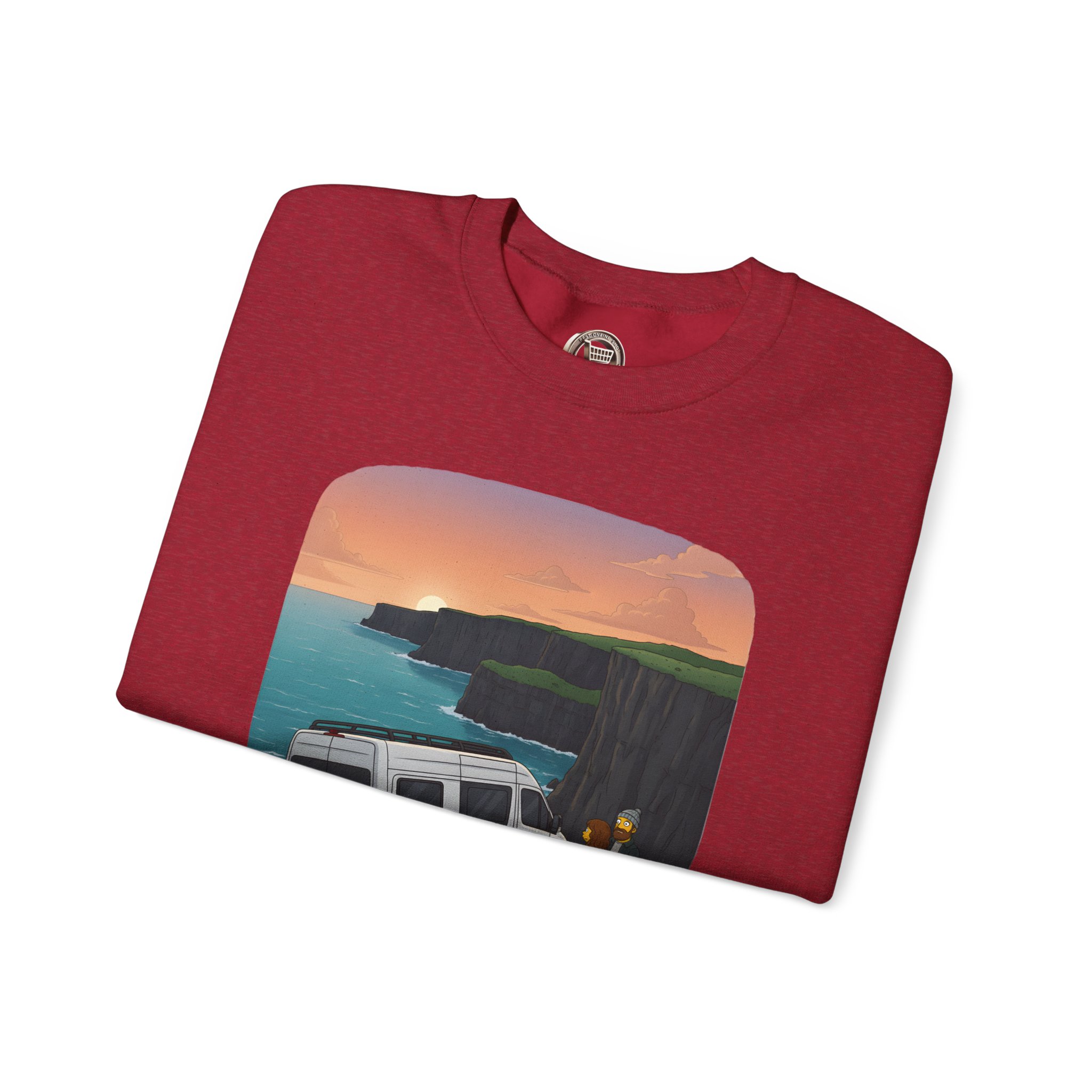 Unisex Heavy Blend™ Crewneck Sweatshirt — "Ocean Views-Adventures Awaits" Design Sitcom-Line