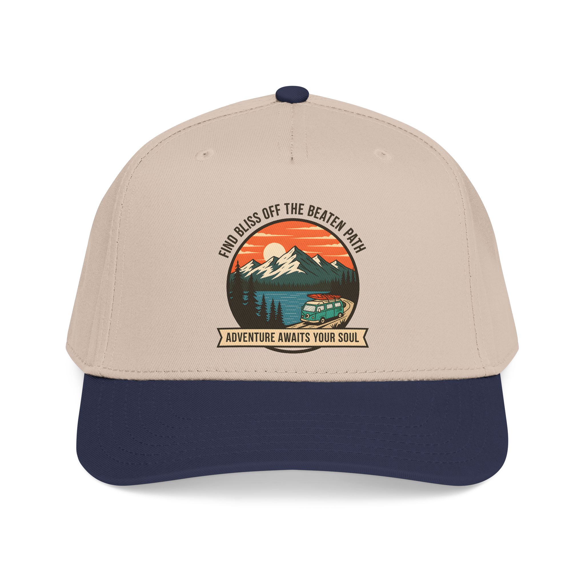 13185261639875779097_2048.jpeg Baseball Cap — "Find Bliss of the beaten patch-Adventure Awaits Your Soul" Vintage Mountain Camp Camper Design