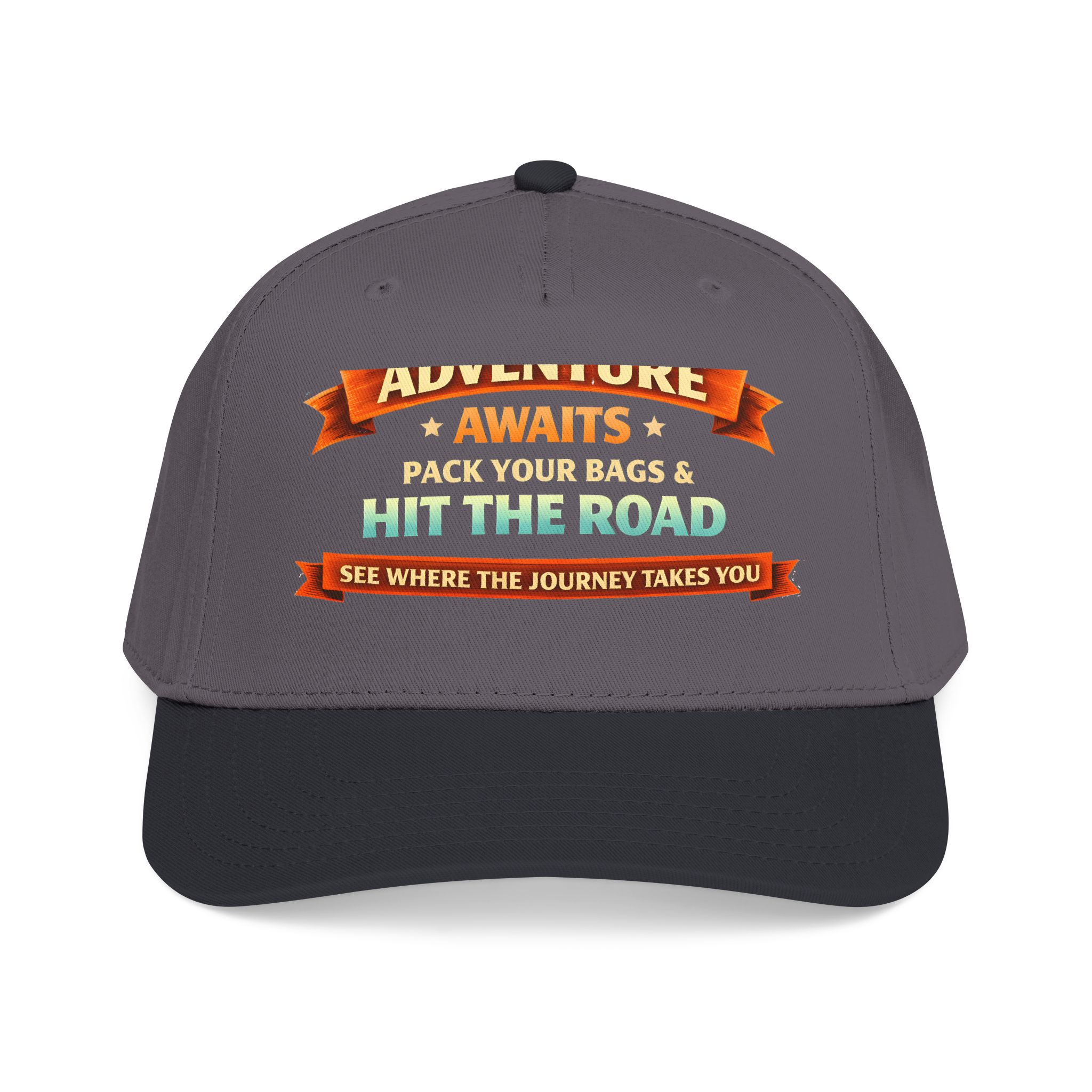 Baseball Cap - "Adventure Awaits-Pack Your Bags" Design Scenic-Line