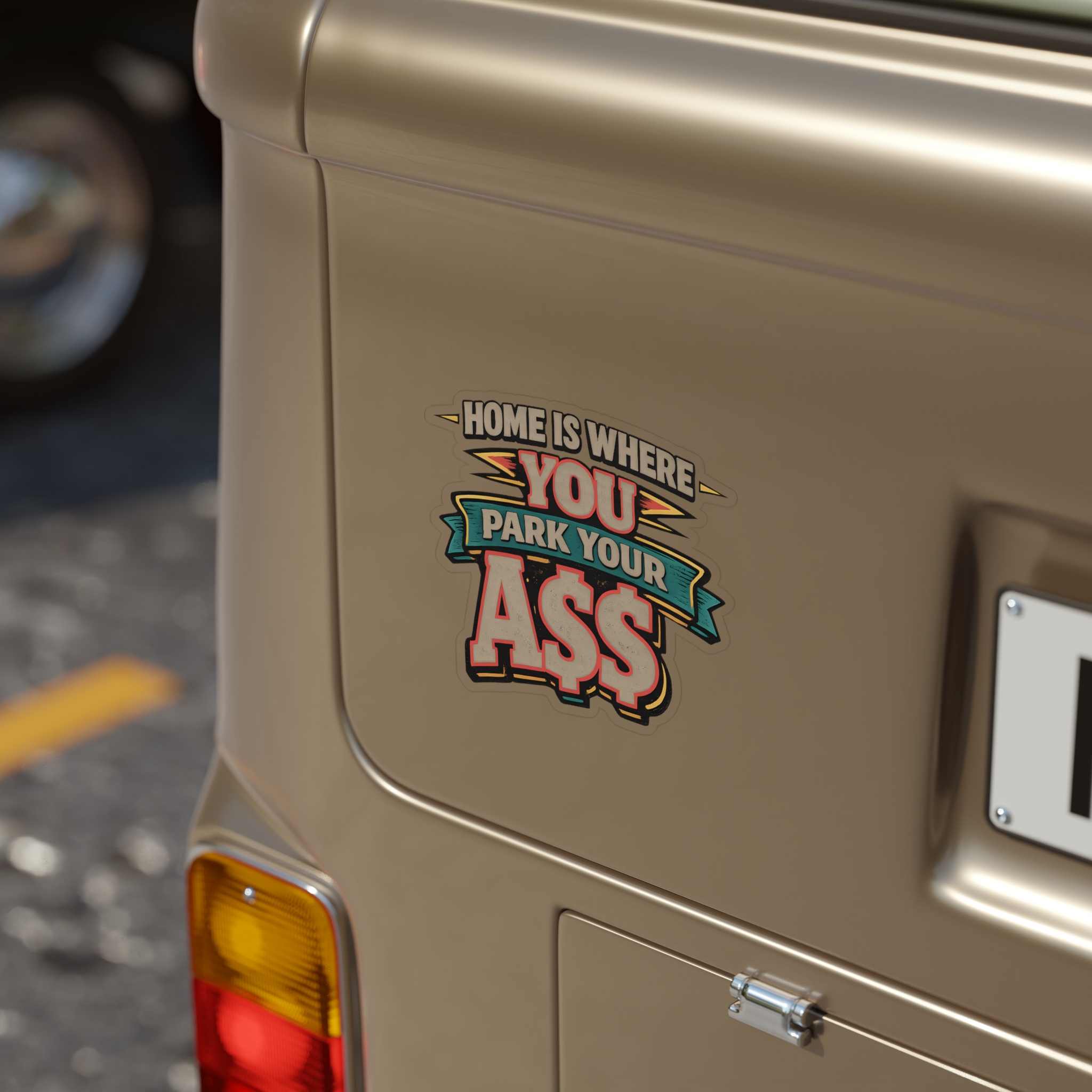 Transparent Outdoor Stickers – "Home Is Where You Park Your Ass" Design F**K-Line