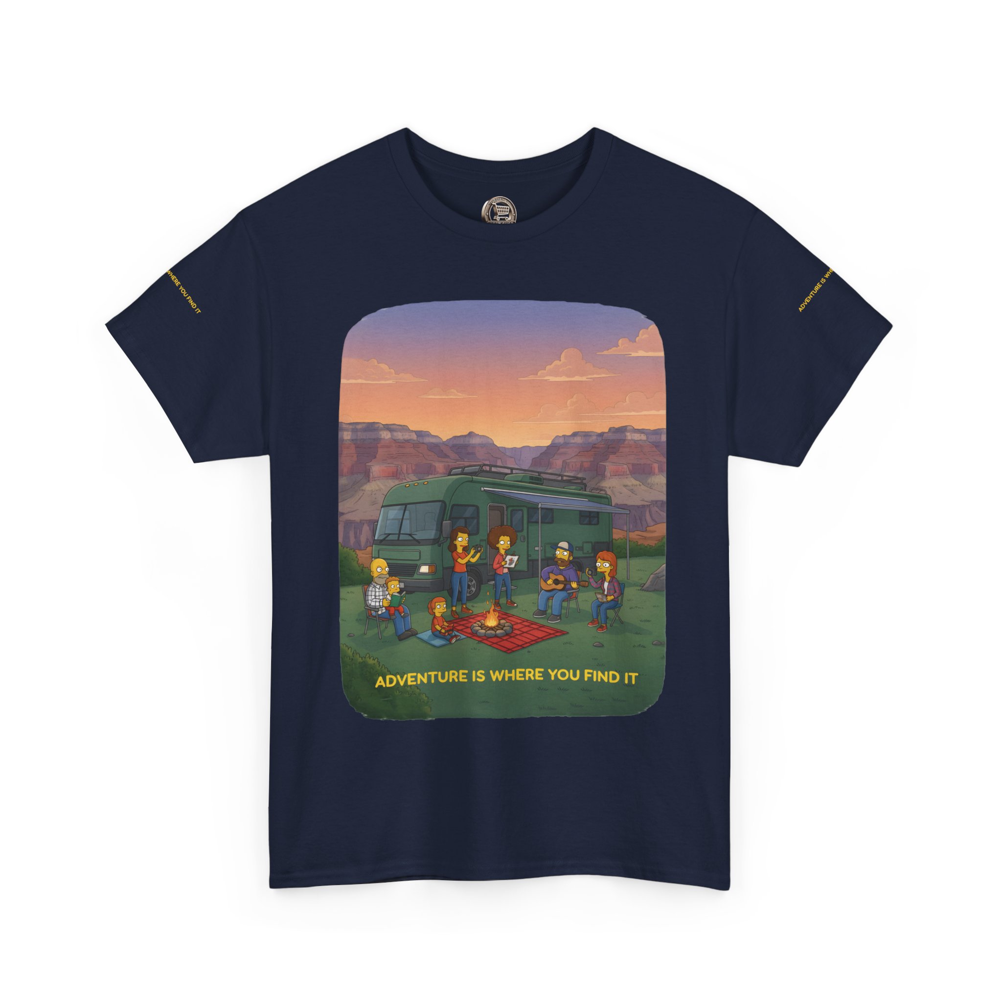 Unisex Heavy Cotton Tee — "Adventure Is Where You Find It" Design Sitcom-Line