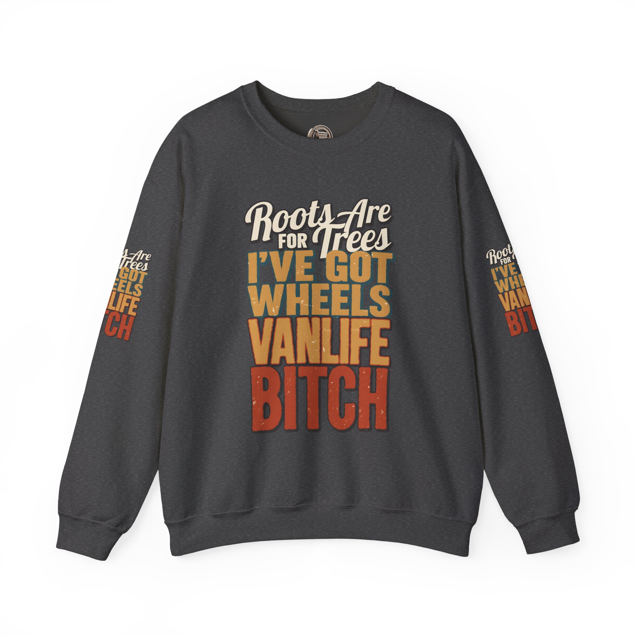 Unisex Heavy Blend™ Crewneck Sweatshirt — "Roots Are For Trees" Design F**K-Line