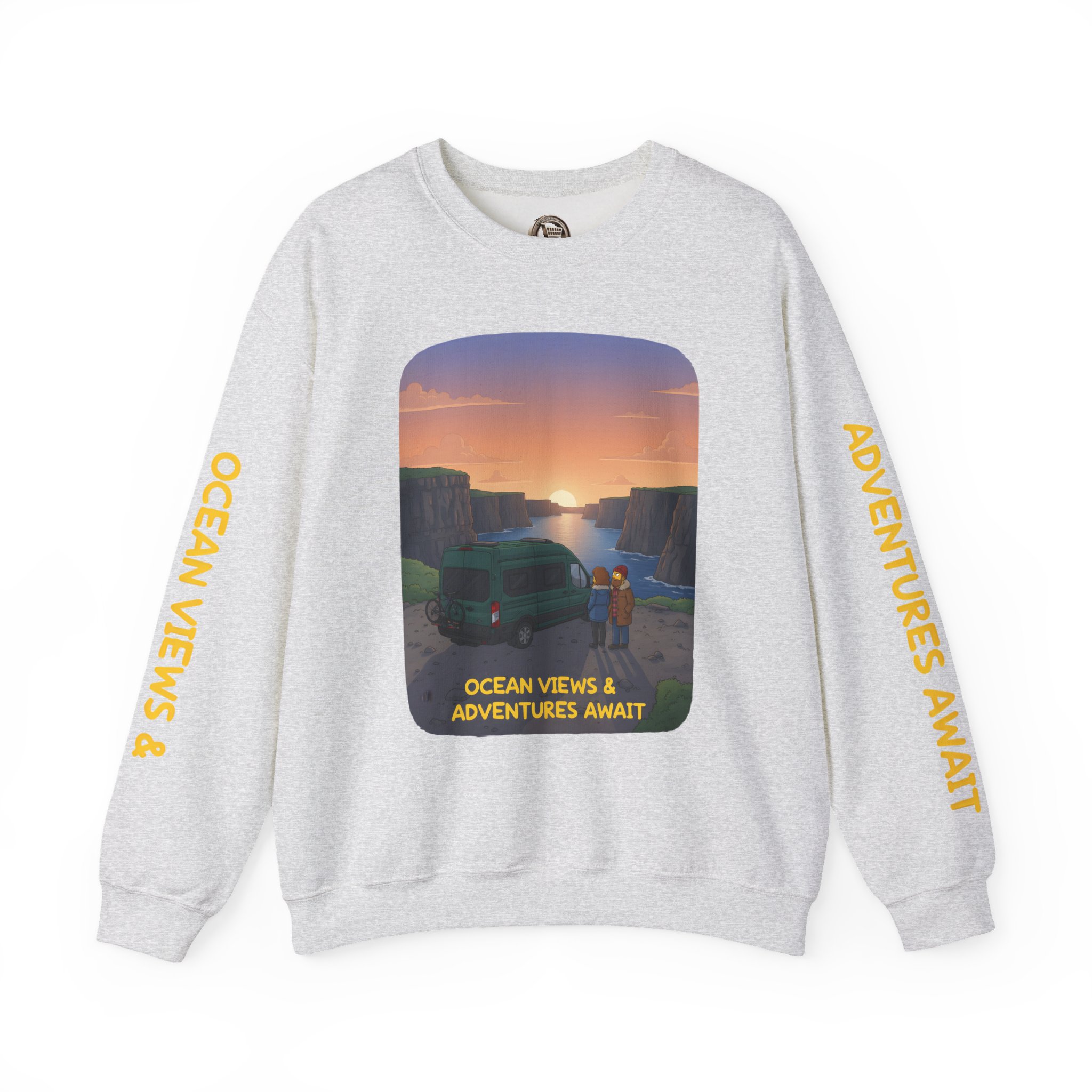 13216923339558942291_2048.jpeg Unisex Heavy Blend™ Crewneck Sweatshirt — "Ocean Views-Adventures Awaits" Design Sitcom-Line