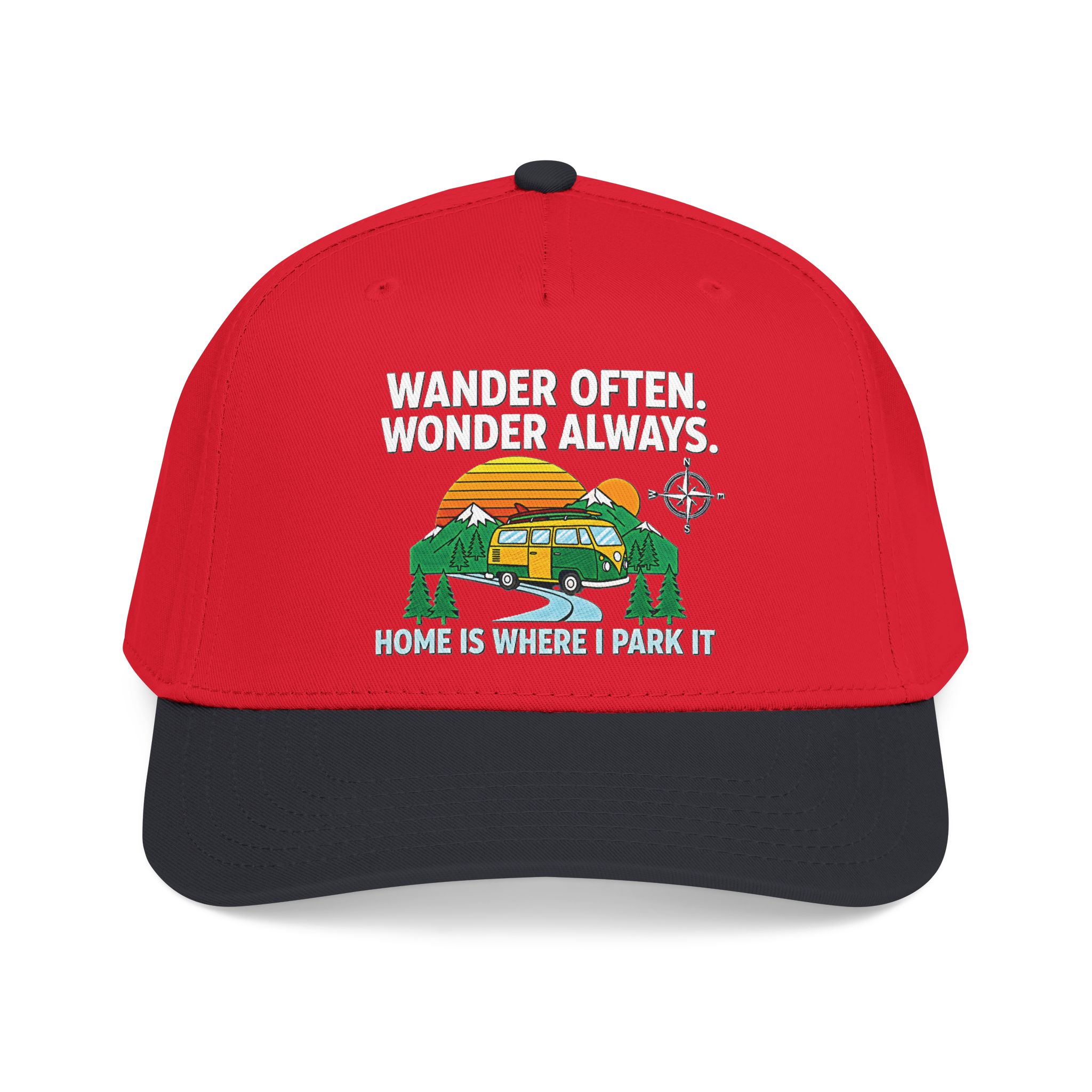 Baseball Cap — "Fueled by Exploration" Adventure Is My Compass Camper Hat